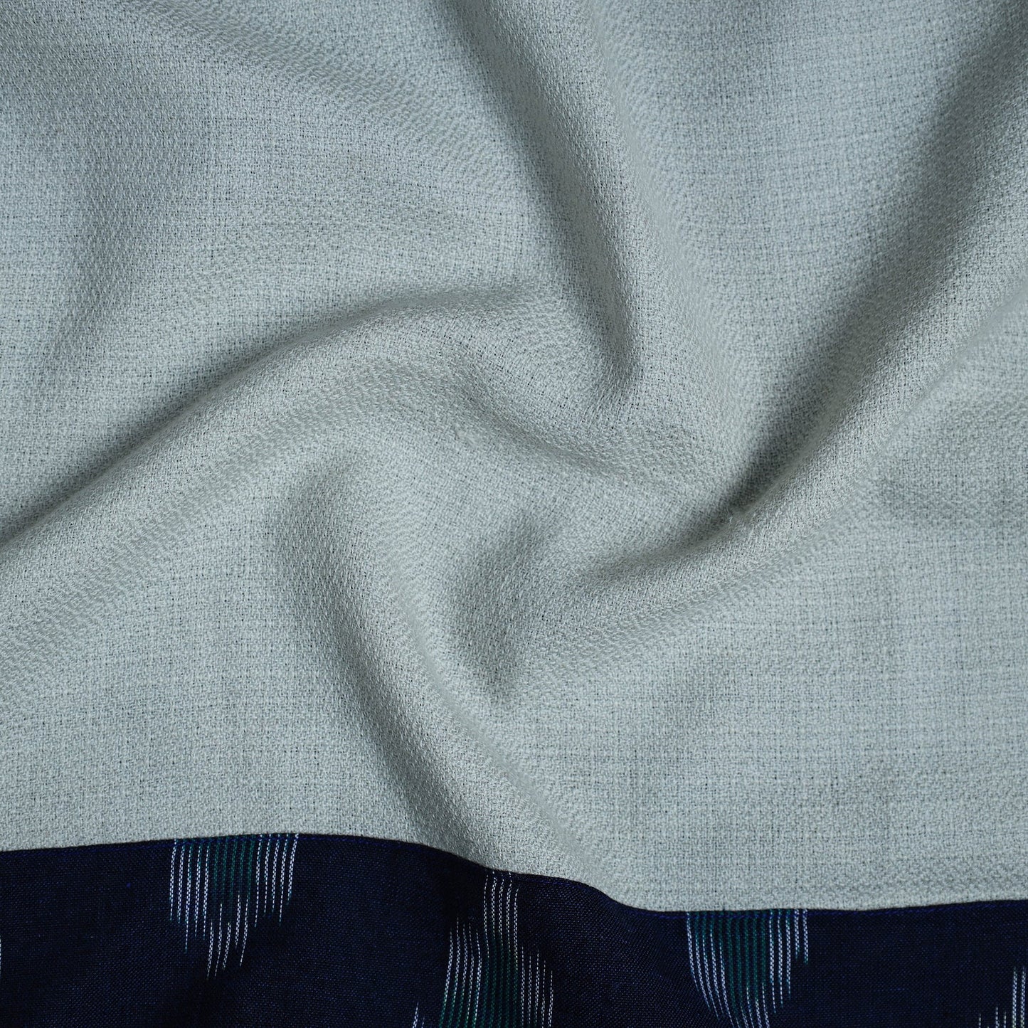 White - woollen plain blouse piece 02 - handcrafted