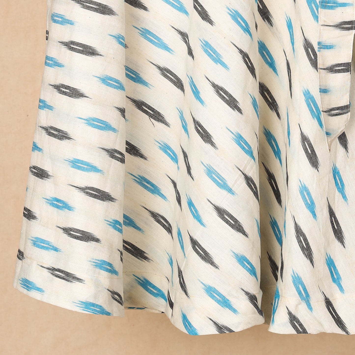 White Wrap Around Cotton Pochampally Ikat Skirt