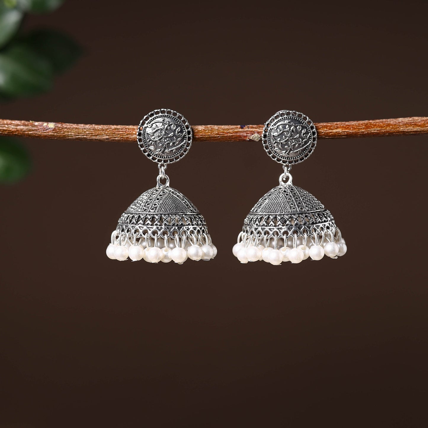 Handcrafted GS Beaded Jhumki Earrings