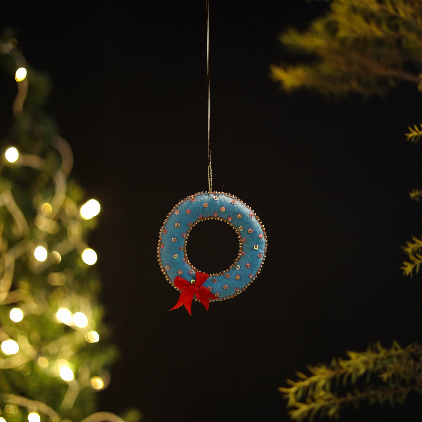 Shop Wreath Felt Ornament - Handmade Christmas Decor