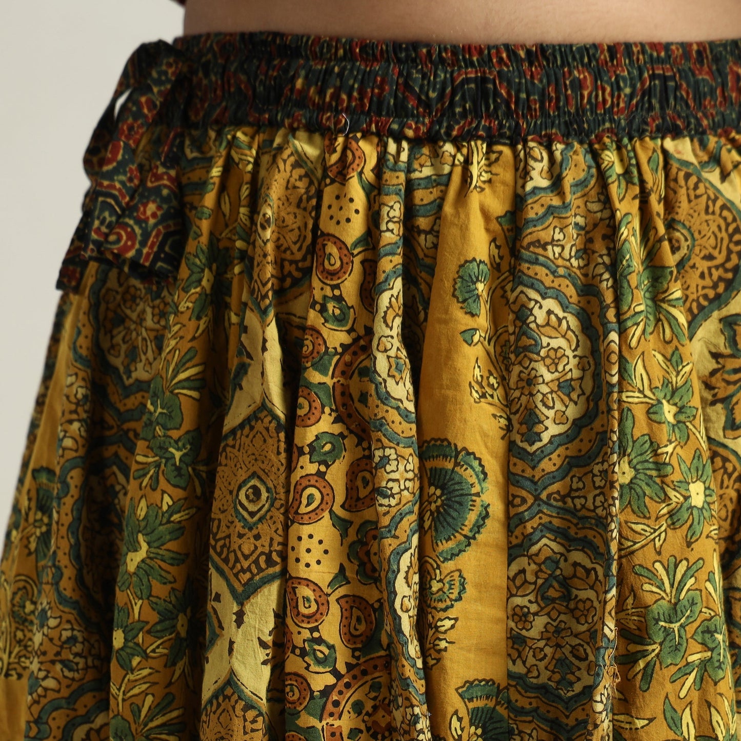 Ajrakh Block Printed 24 Kali Patchwork Cotton Long Skirt 15