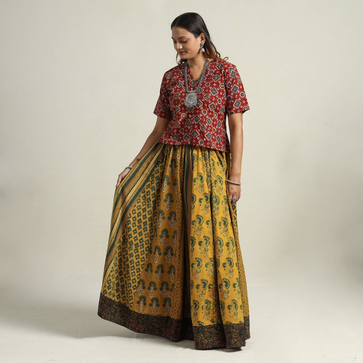 Ajrakh Patchwork Skirt