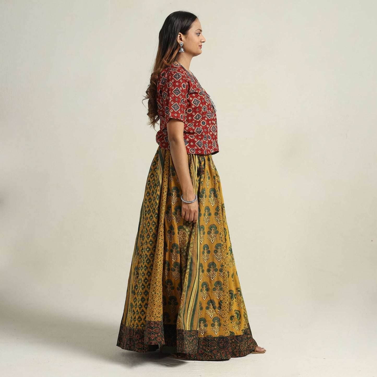 Ajrakh Patchwork Skirt