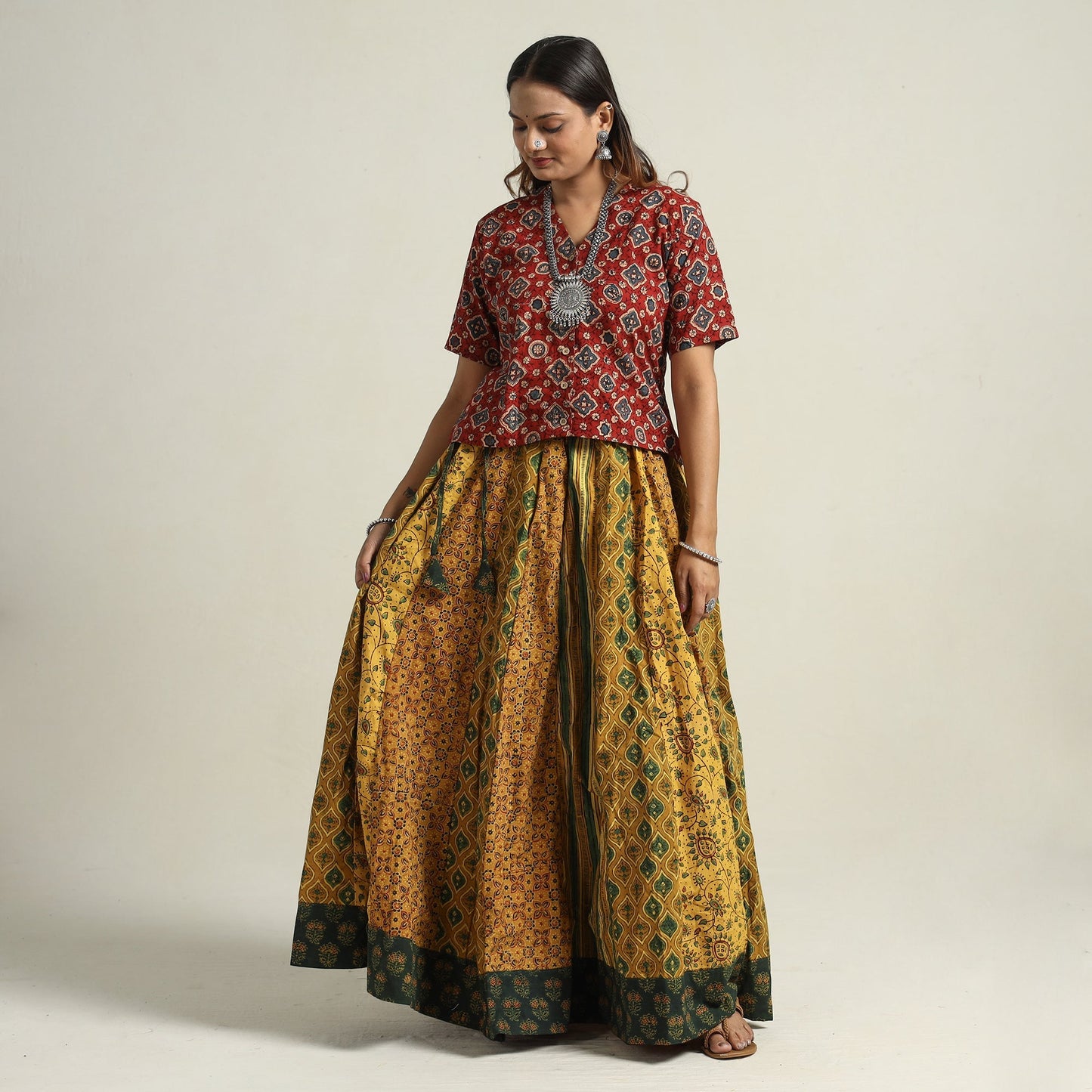 Ajrakh Patchwork Skirt