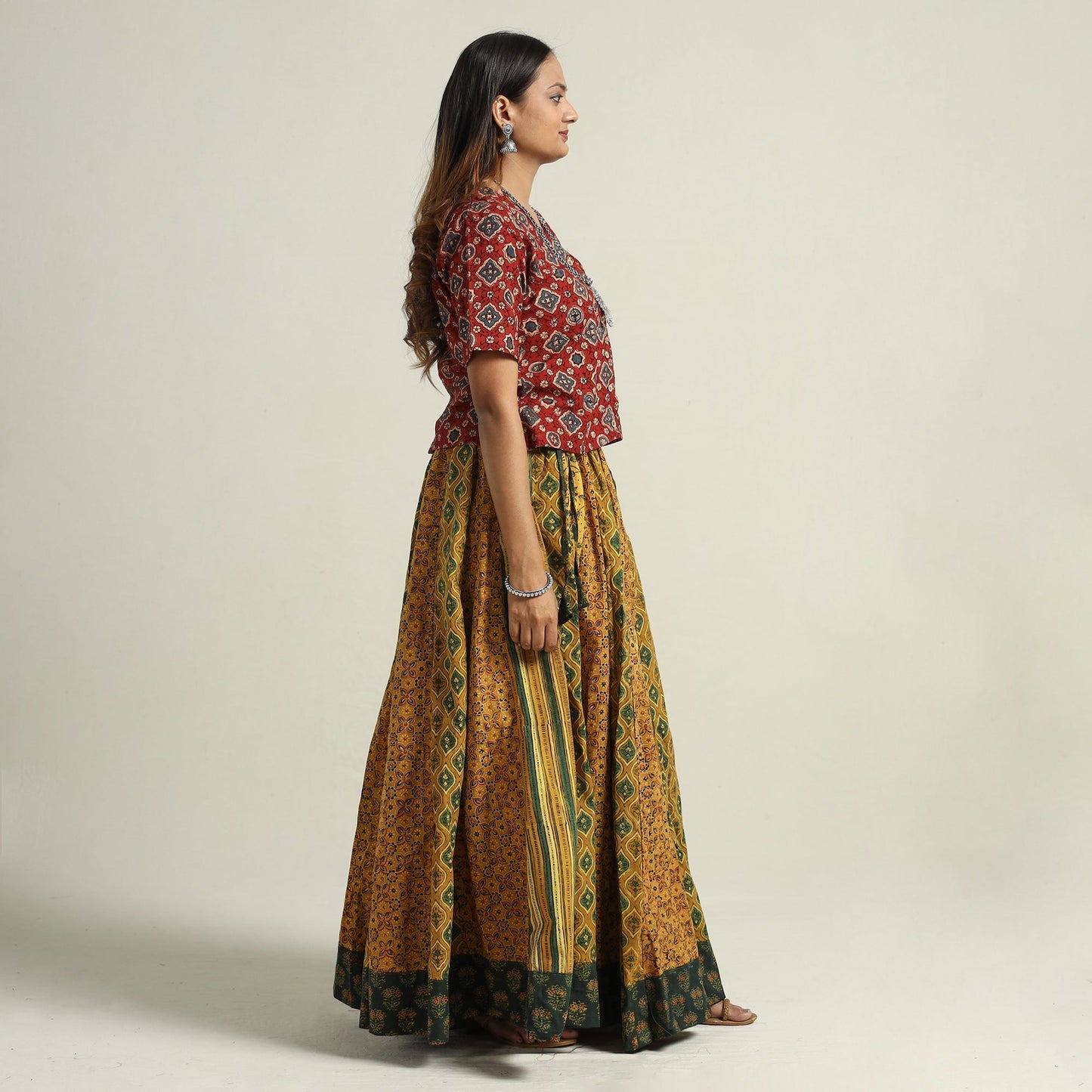 Ajrakh Patchwork Skirt