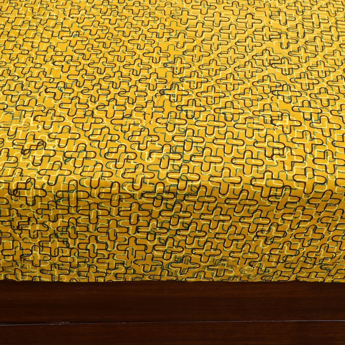 Buy Ajrakh Print with Kalamkari Patch Cotton Bedsheet Set