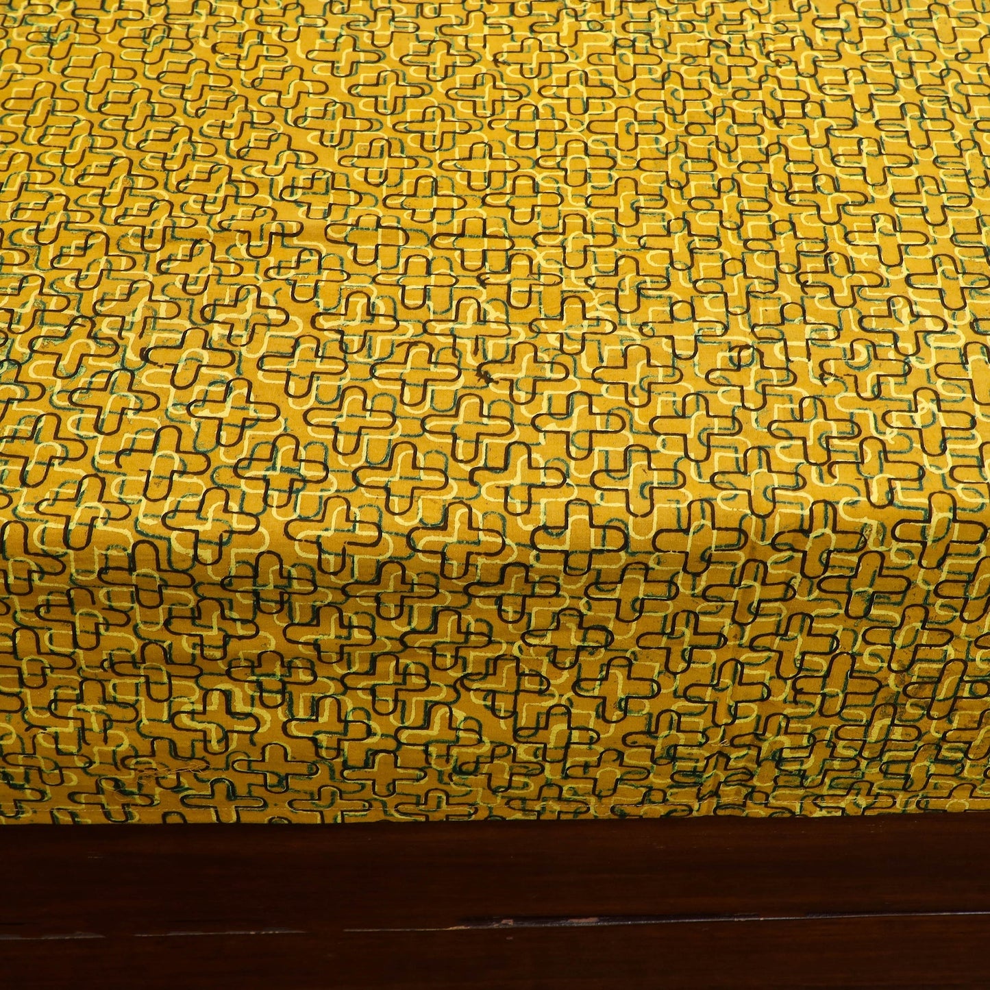 Buy Ajrakh Print with Kalamkari Patch Cotton Bedsheet Set