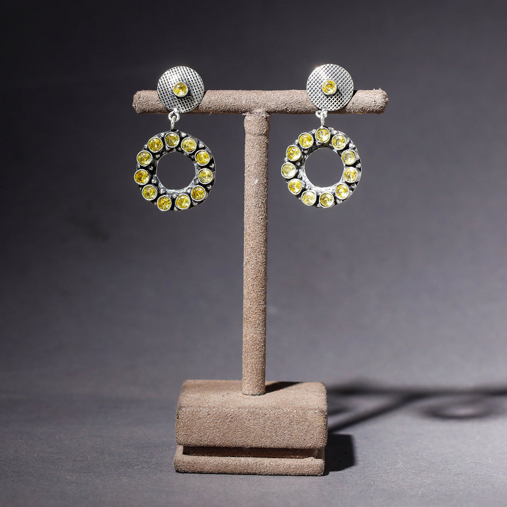 Antique Finish Oxidised German Silver Earrings