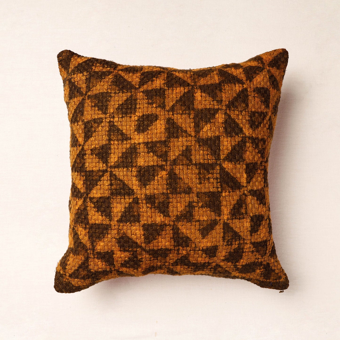 Bagru Block Printed Jute Cushion Cover (16 x 16 in)