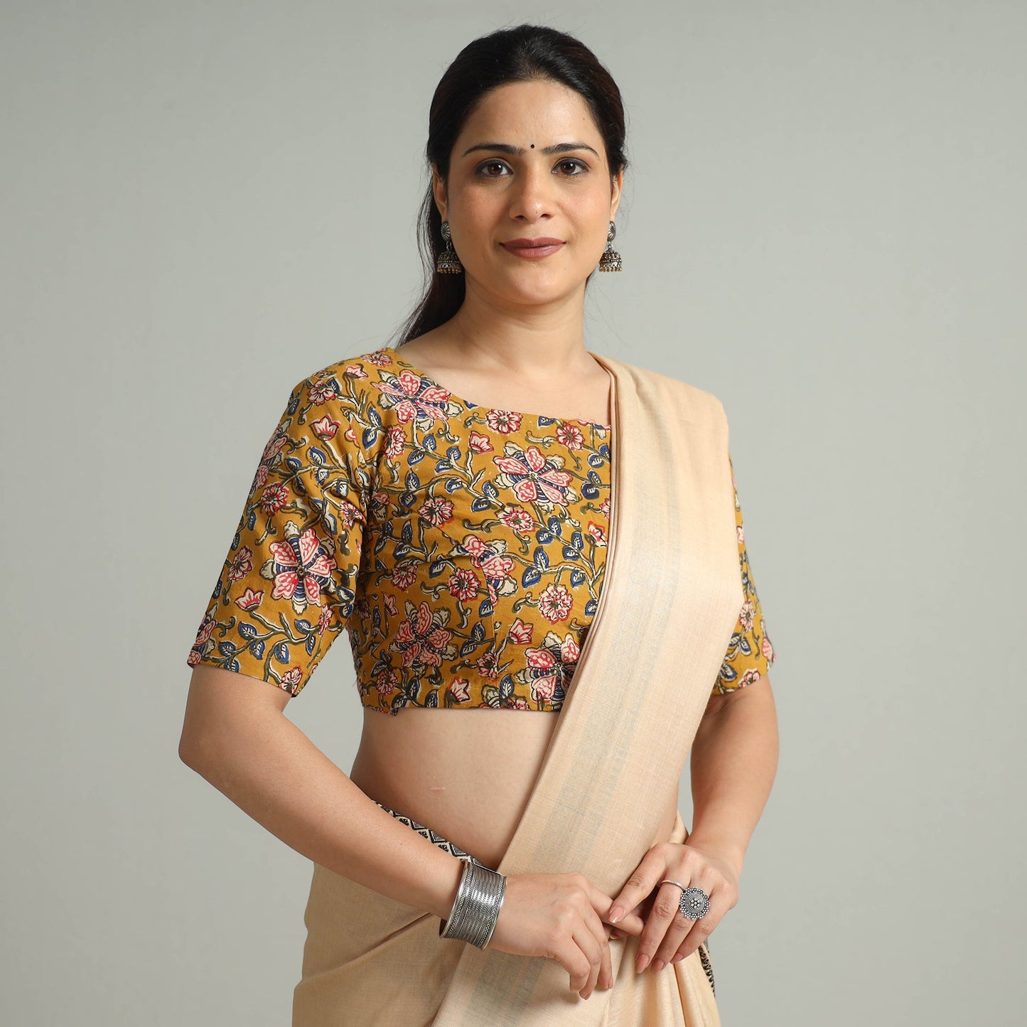 Buy Bagru Kalamkari Block Printed Cotton Stitched Blouse 10