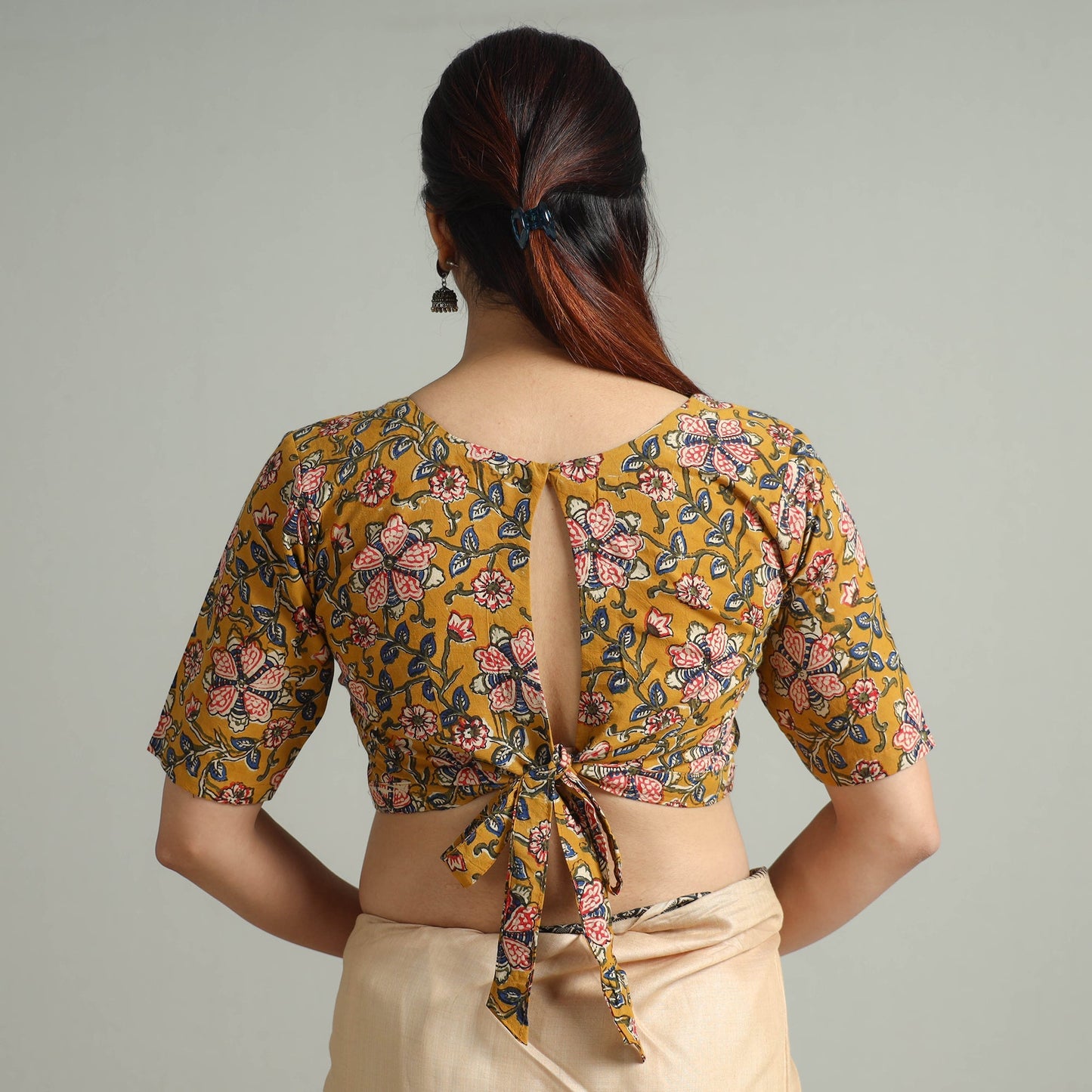 Buy Bagru Kalamkari Block Printed Cotton Stitched Blouse 10