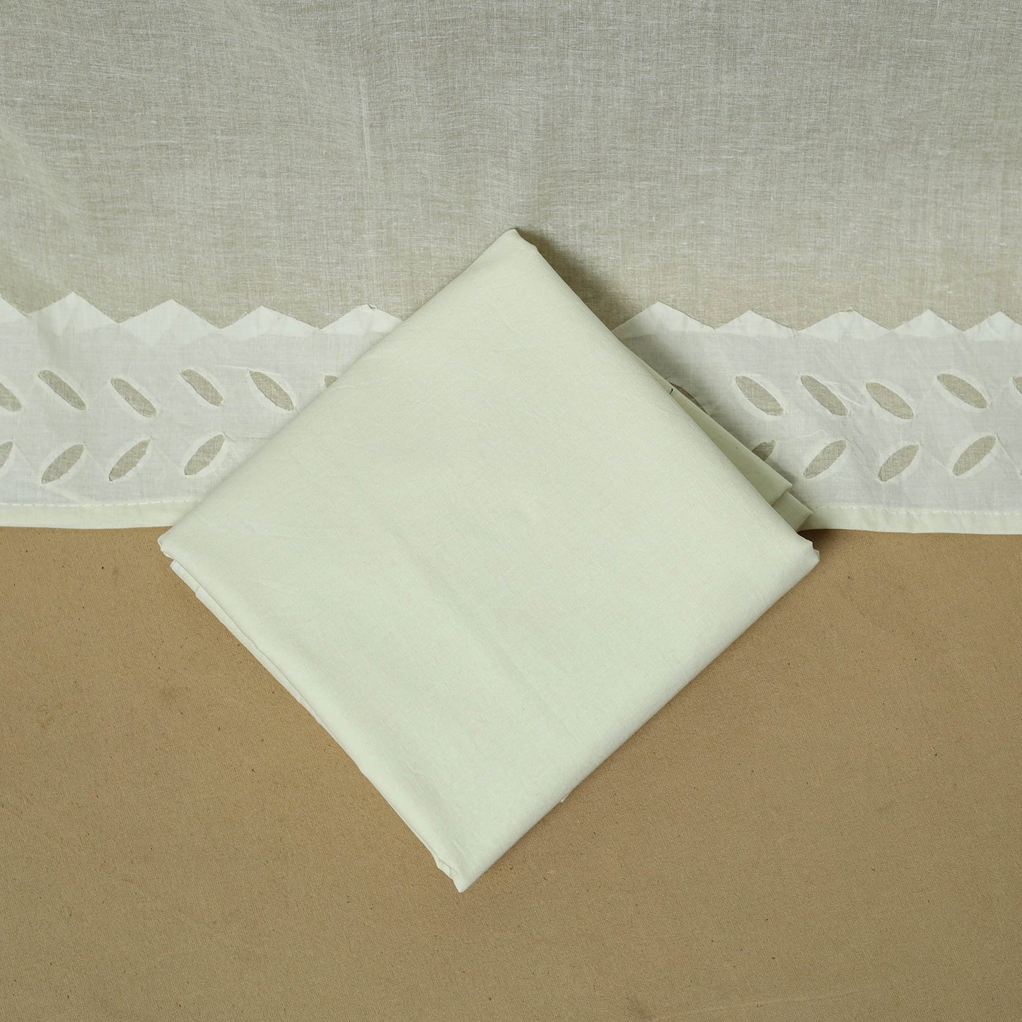 Barmer applique cut work cotton 3pc unstitched dress