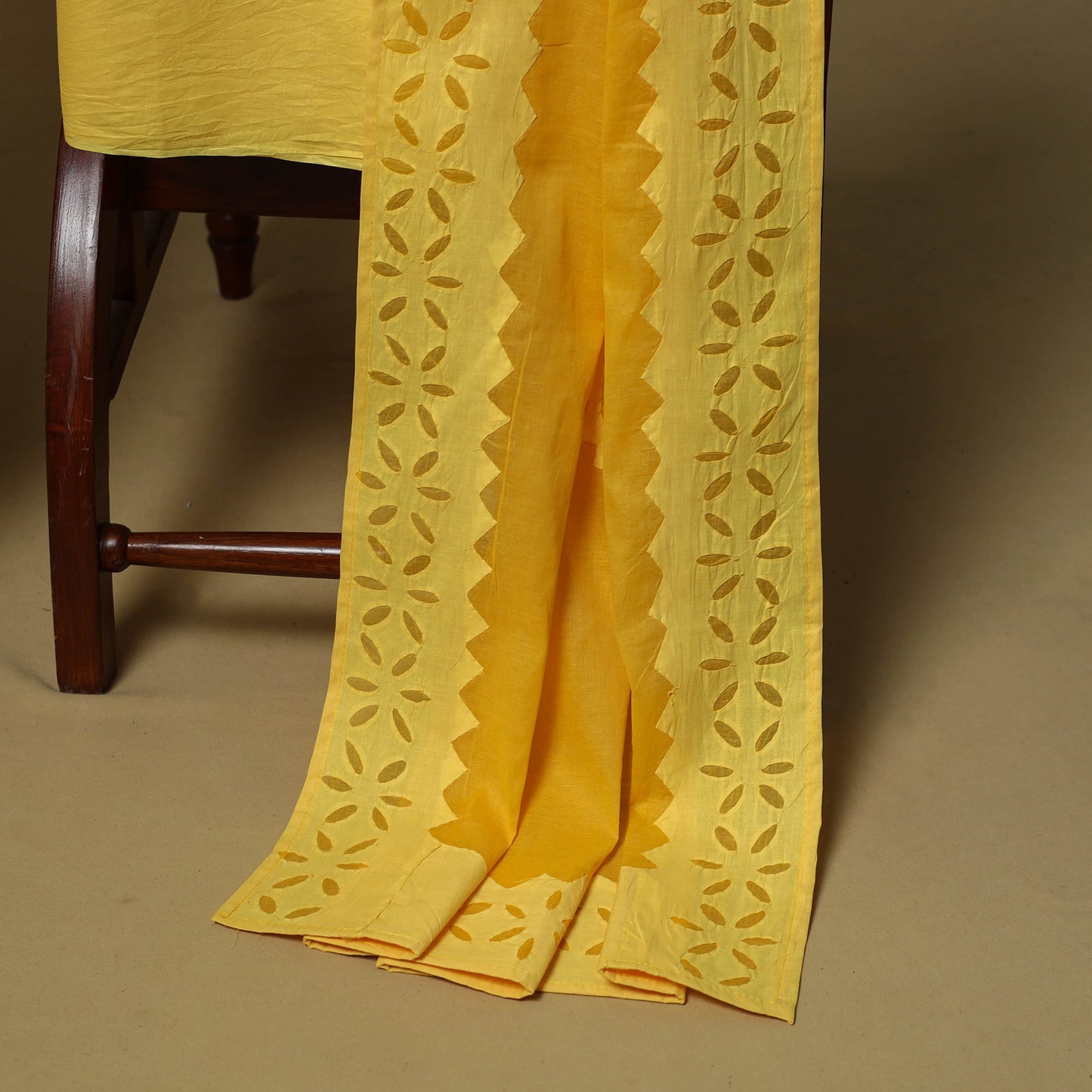 Barmer applique cut work cotton 3pc unstitched dress