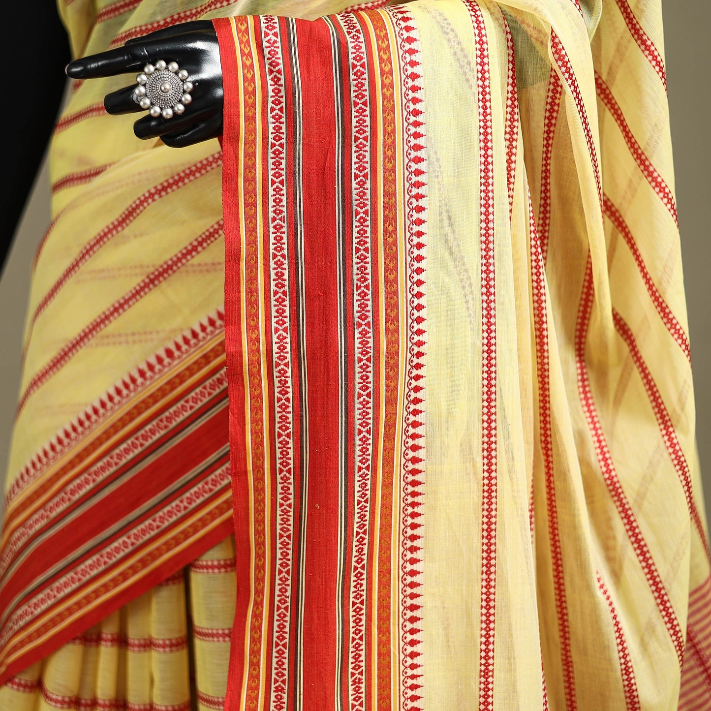 Yellow - bengal handwoven cotton begumpuri saree 03