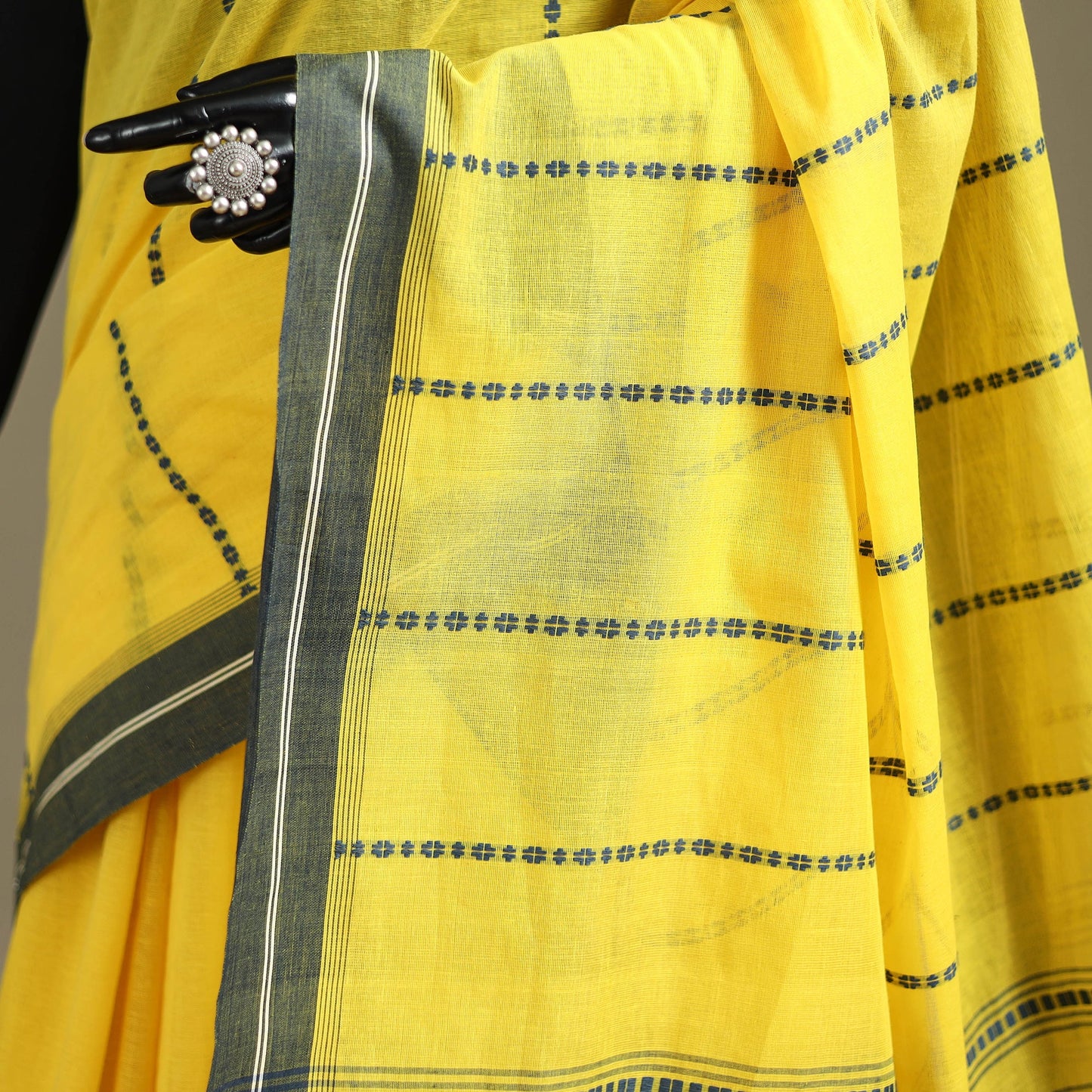 Yellow - bengal handwoven cotton begumpuri saree 27