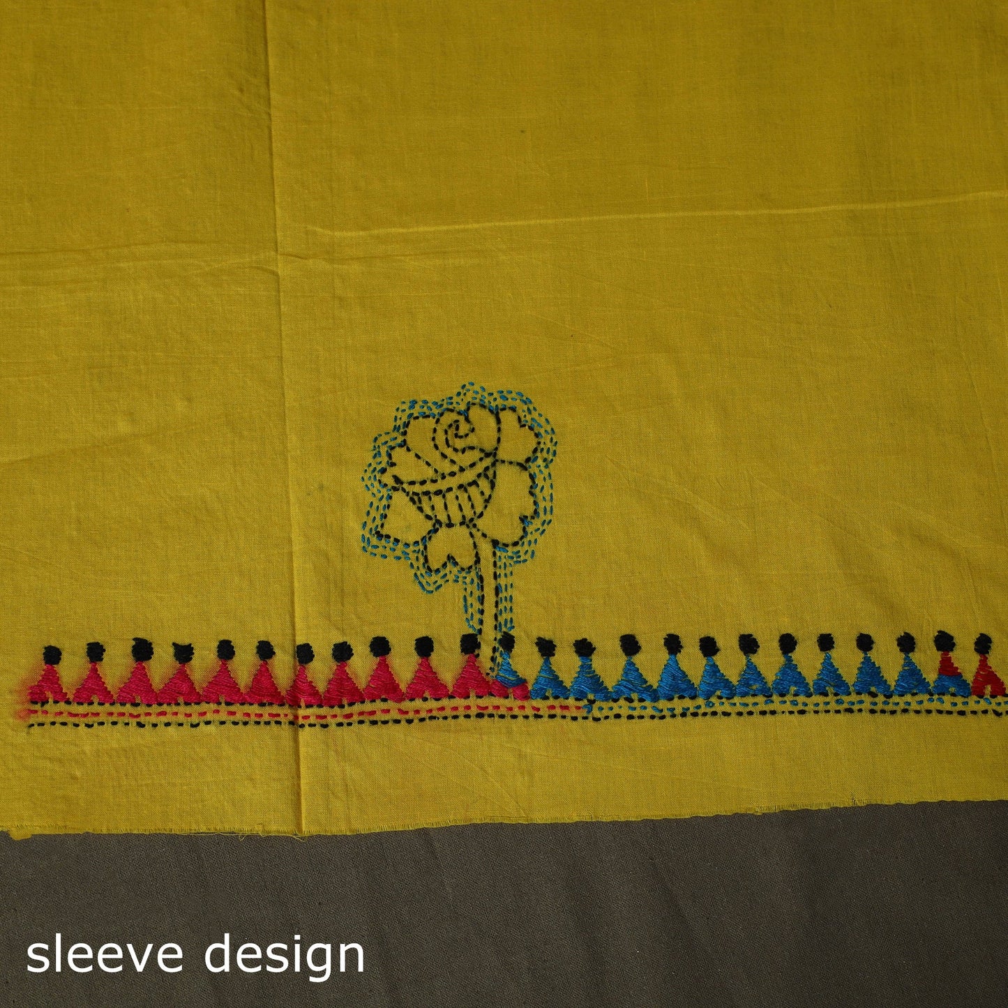 Bengal kantha hand embroidered cotton unstitched kurta