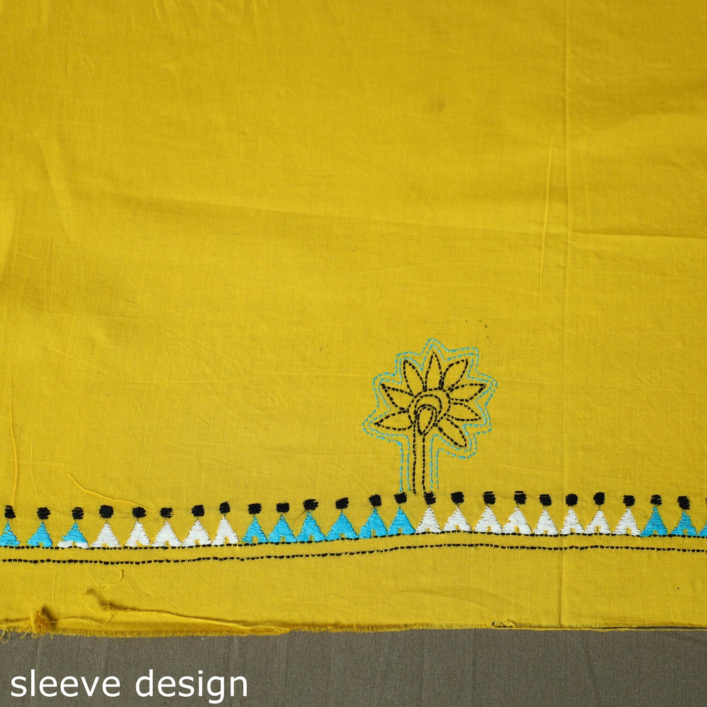 Bengal kantha hand embroidered cotton unstitched kurta