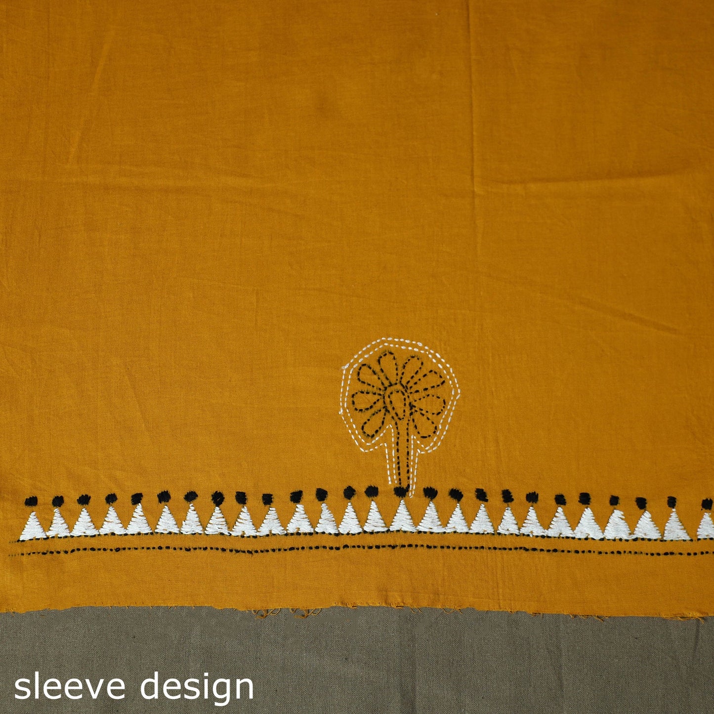 Bengal kantha hand embroidered cotton unstitched kurta