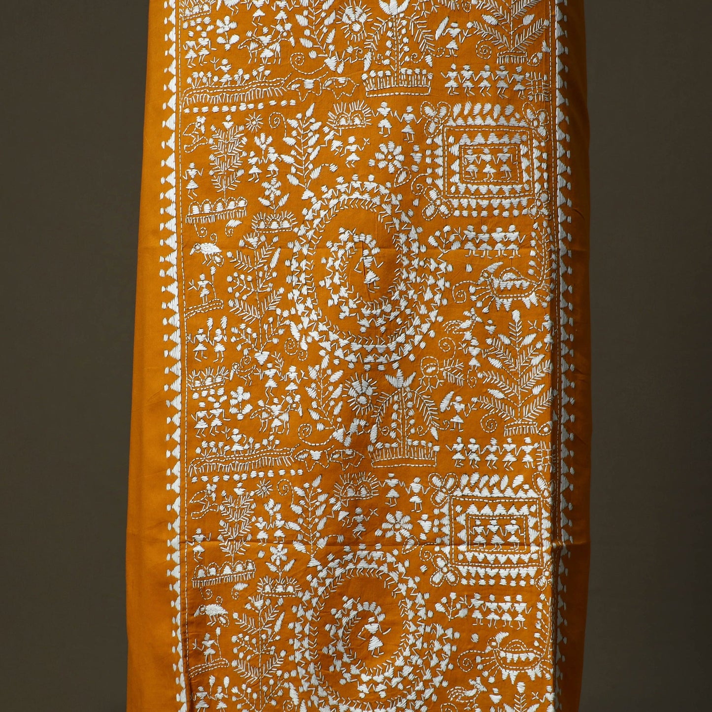 Bengal kantha hand embroidered cotton unstitched kurta