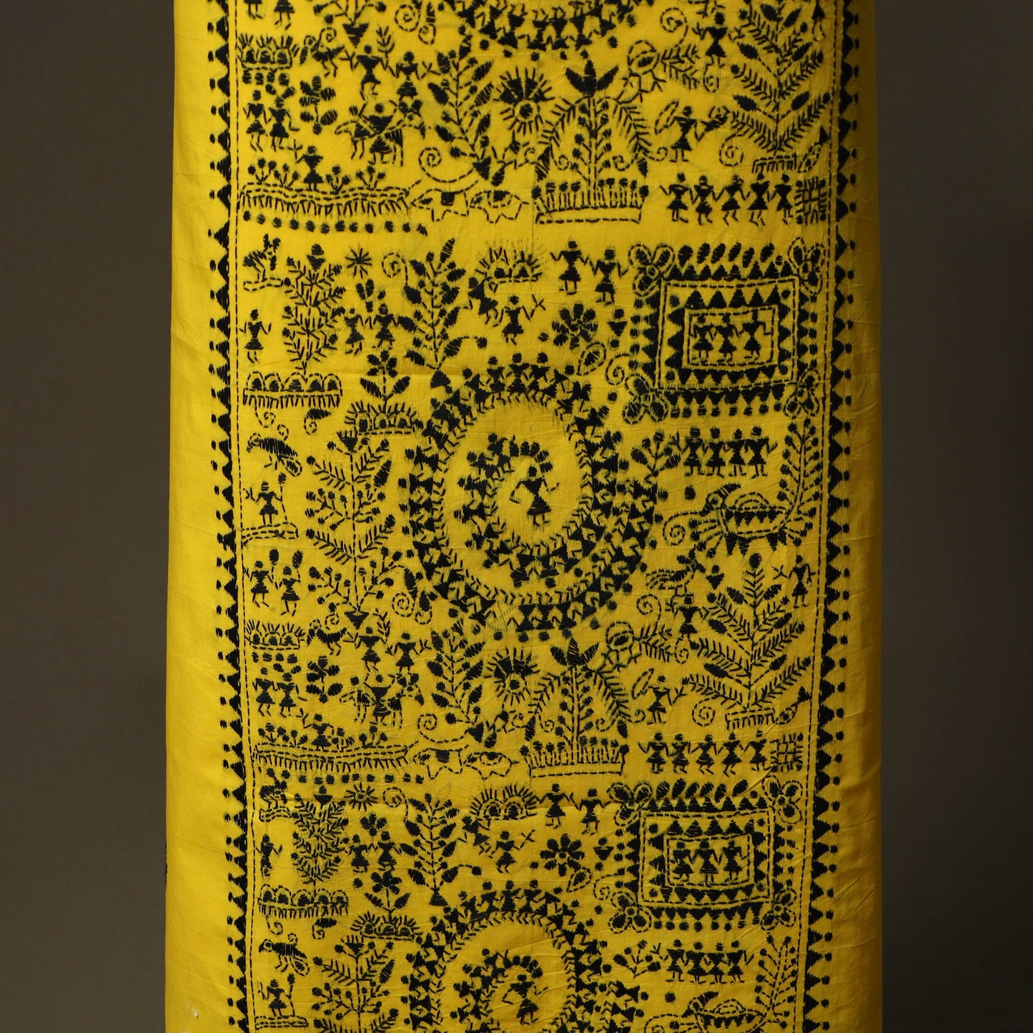 Bengal kantha hand embroidered cotton unstitched kurta