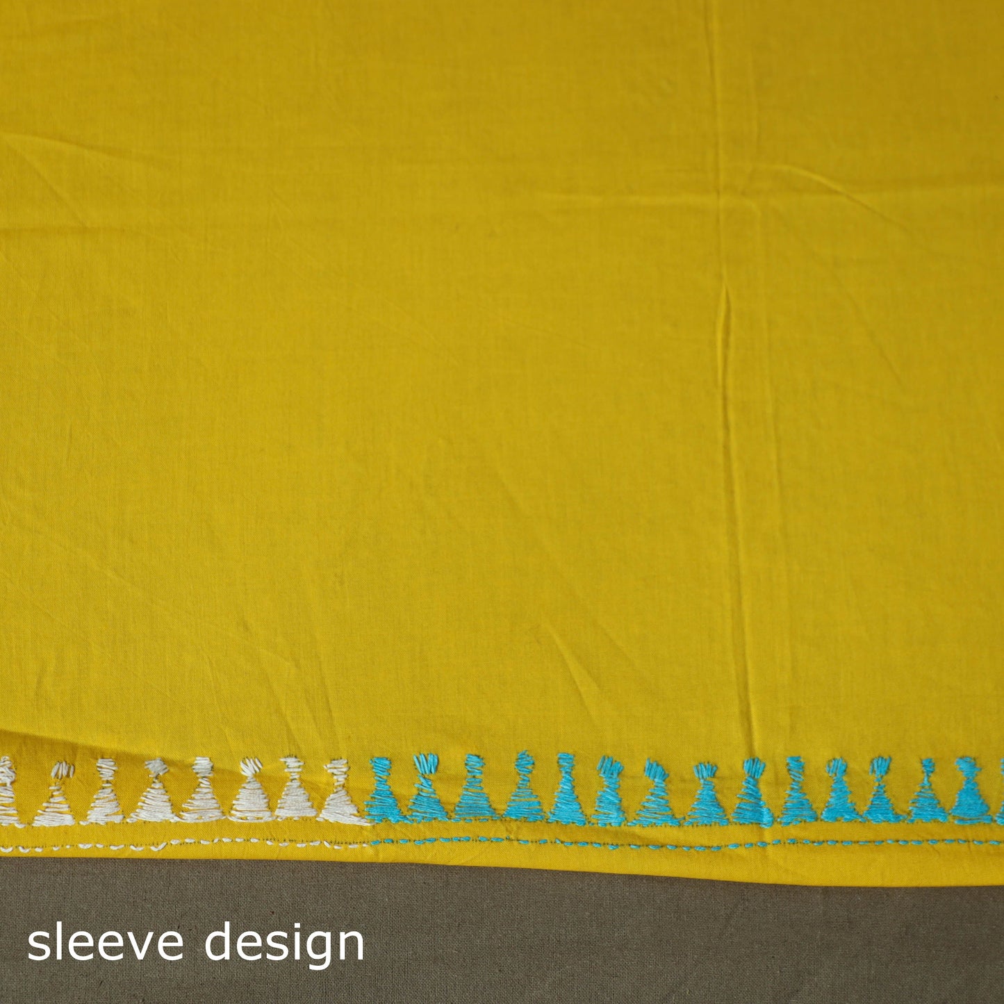 Bengal kantha hand embroidered cotton unstitched kurta