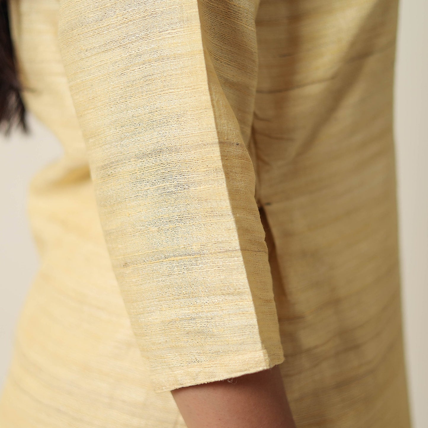 Bhagalpuri Handwoven Desi Tussar Silk Straight Kurta for Women
