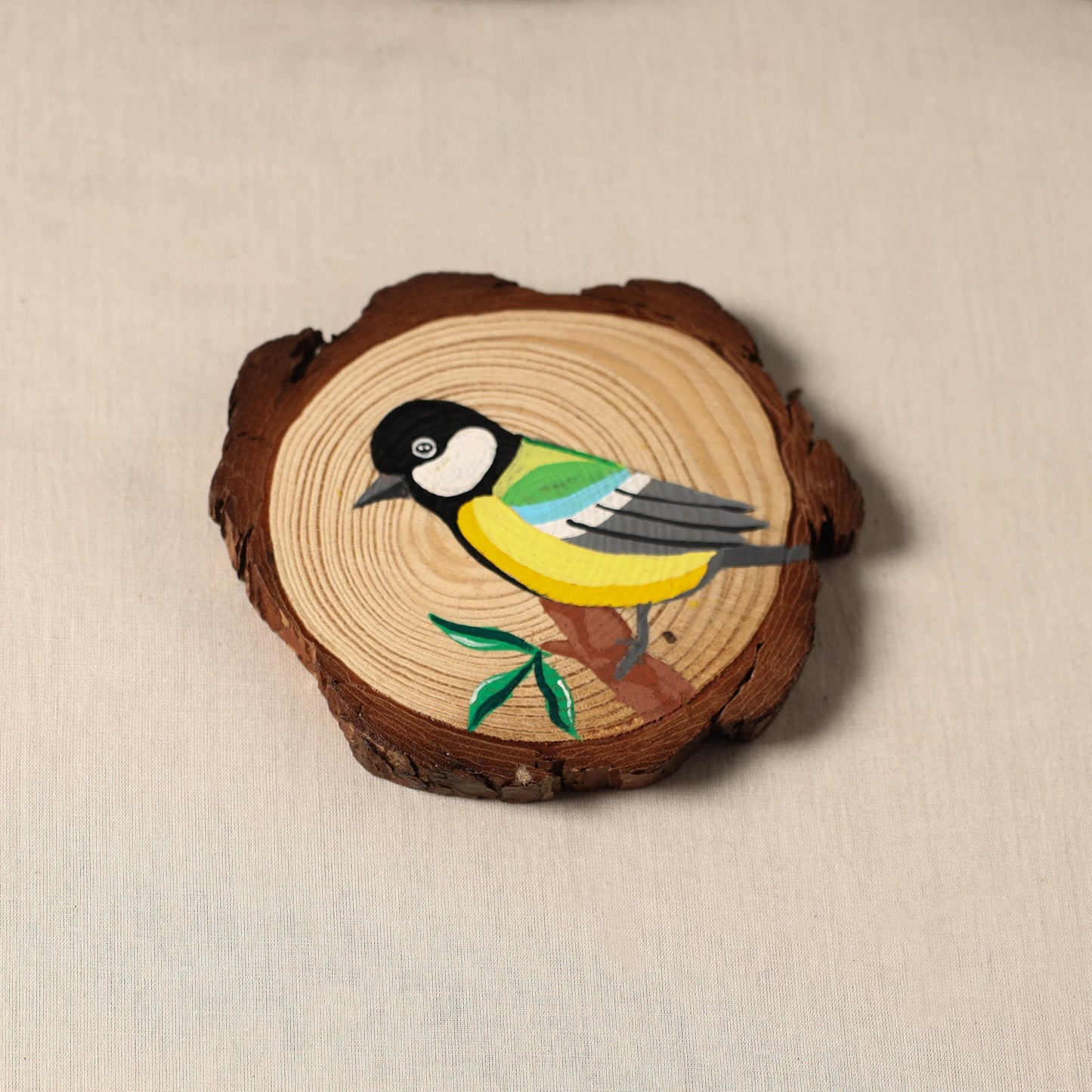 Birds - handpainted pine wood coaster (set of 4) 10