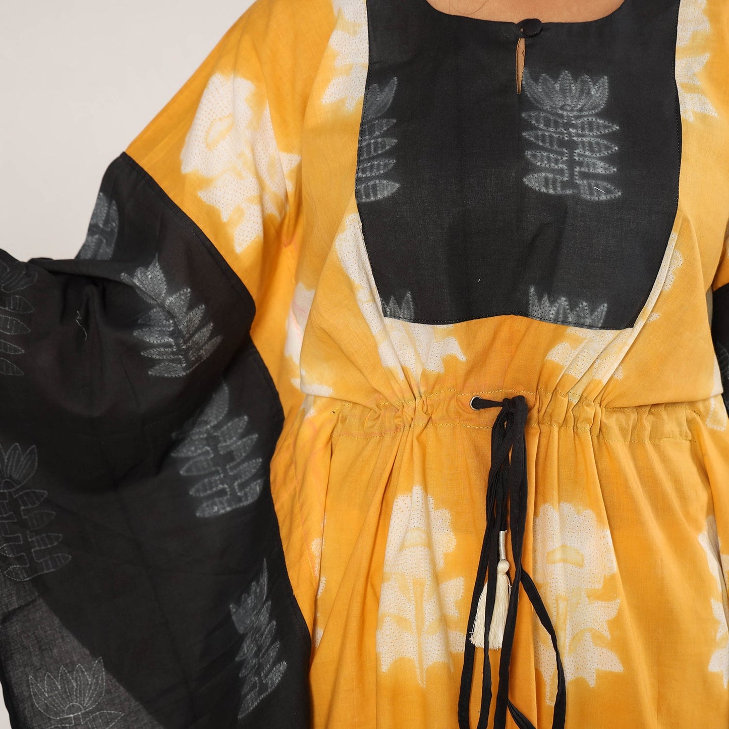 Shibori Tie-Dye Cotton Kaftan Dress (Medium) Online at iTokri.com