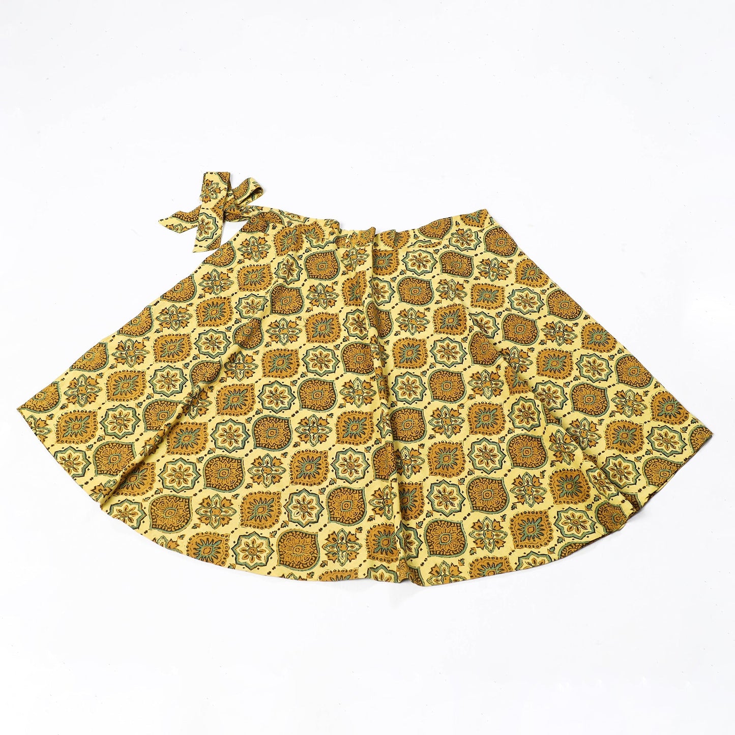 Block Print Cotton Wrap Around Ajrakh Skirt Online