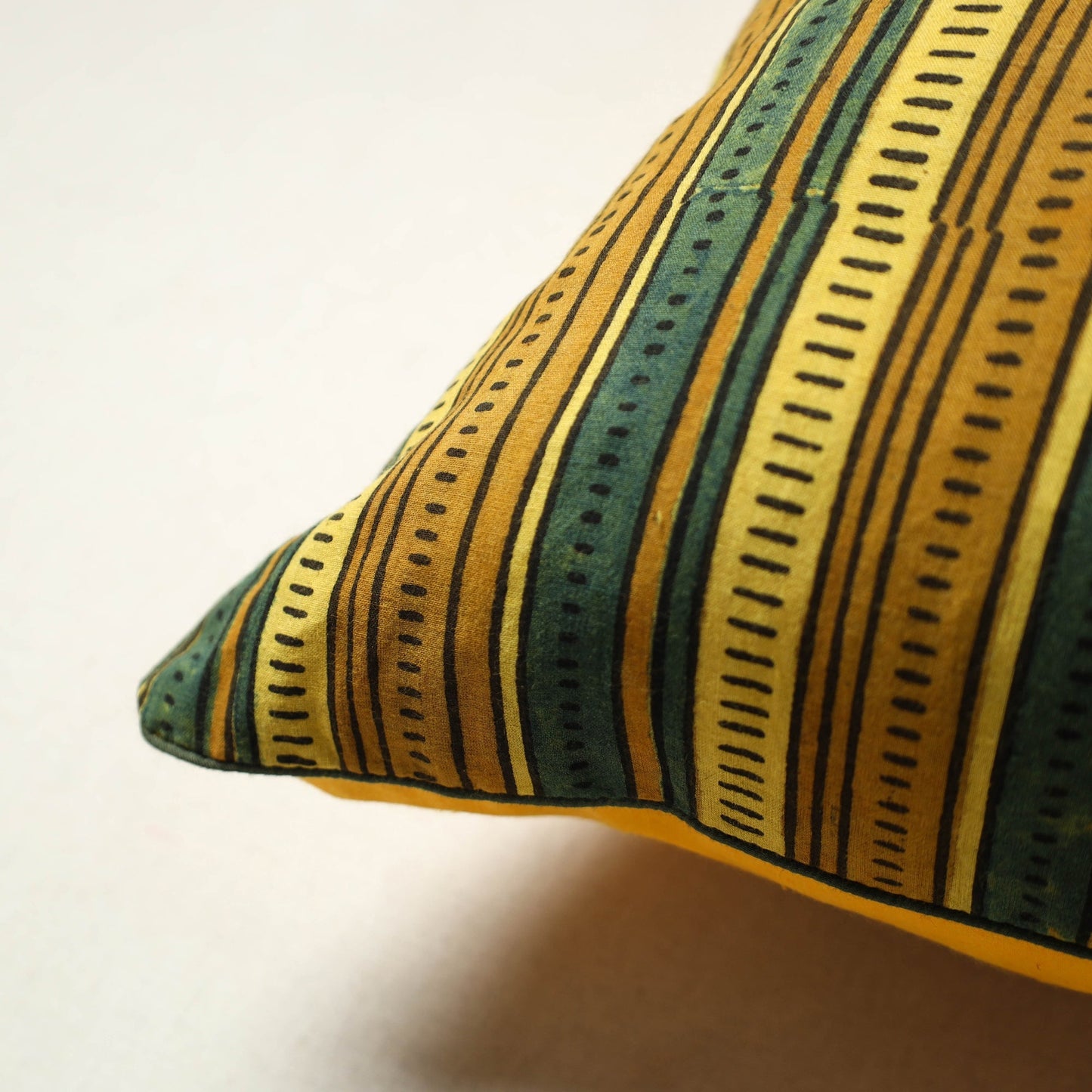 Authentic Yellow Ajrakh Cushion Cover