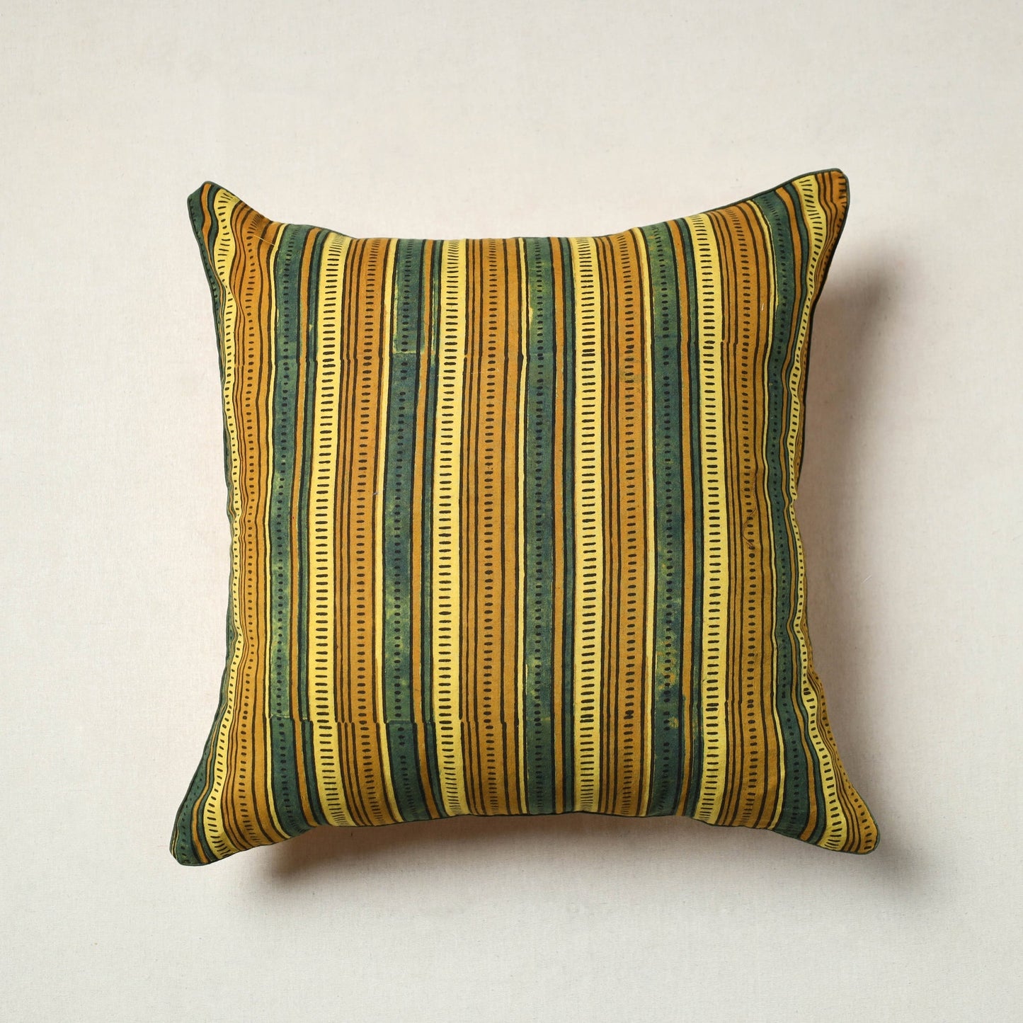 Authentic Yellow Ajrakh Cushion Cover