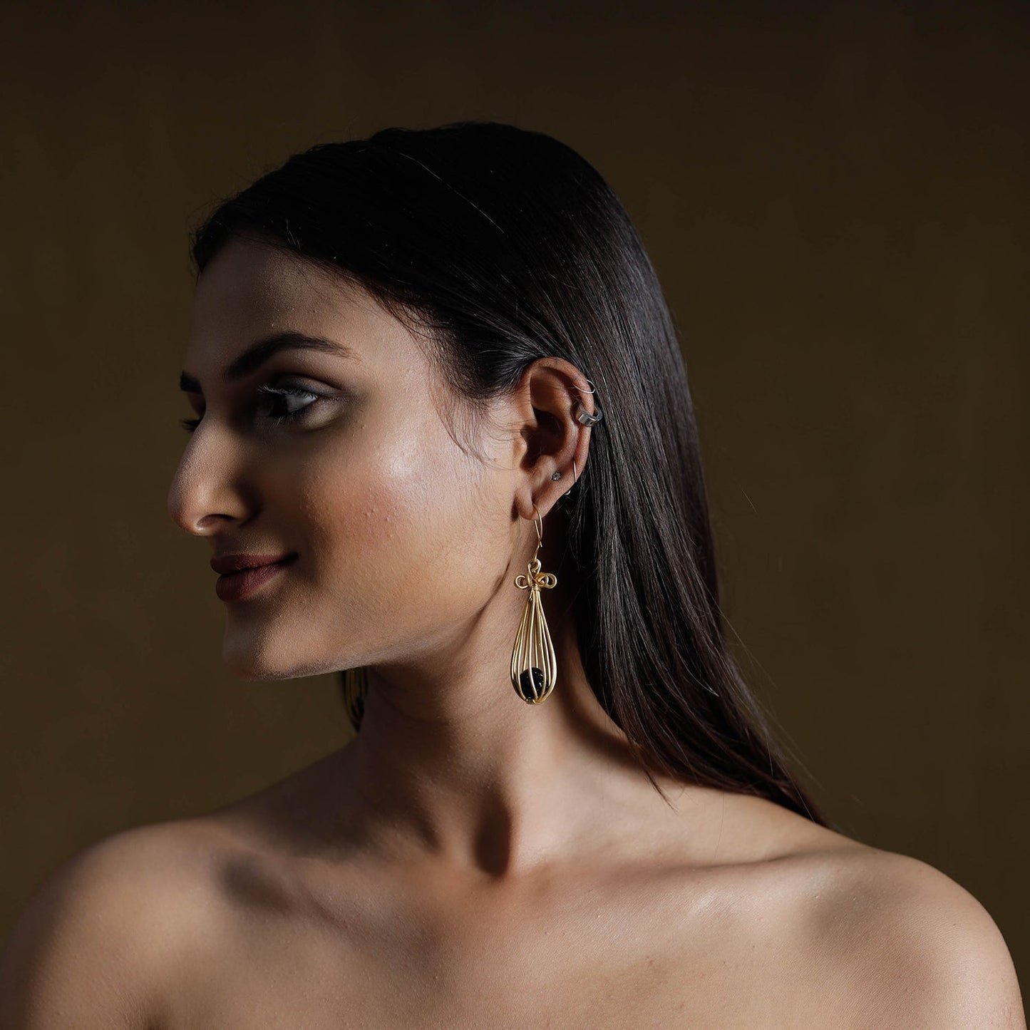 Brass metal handcrafted dokra earrings by asalkaar