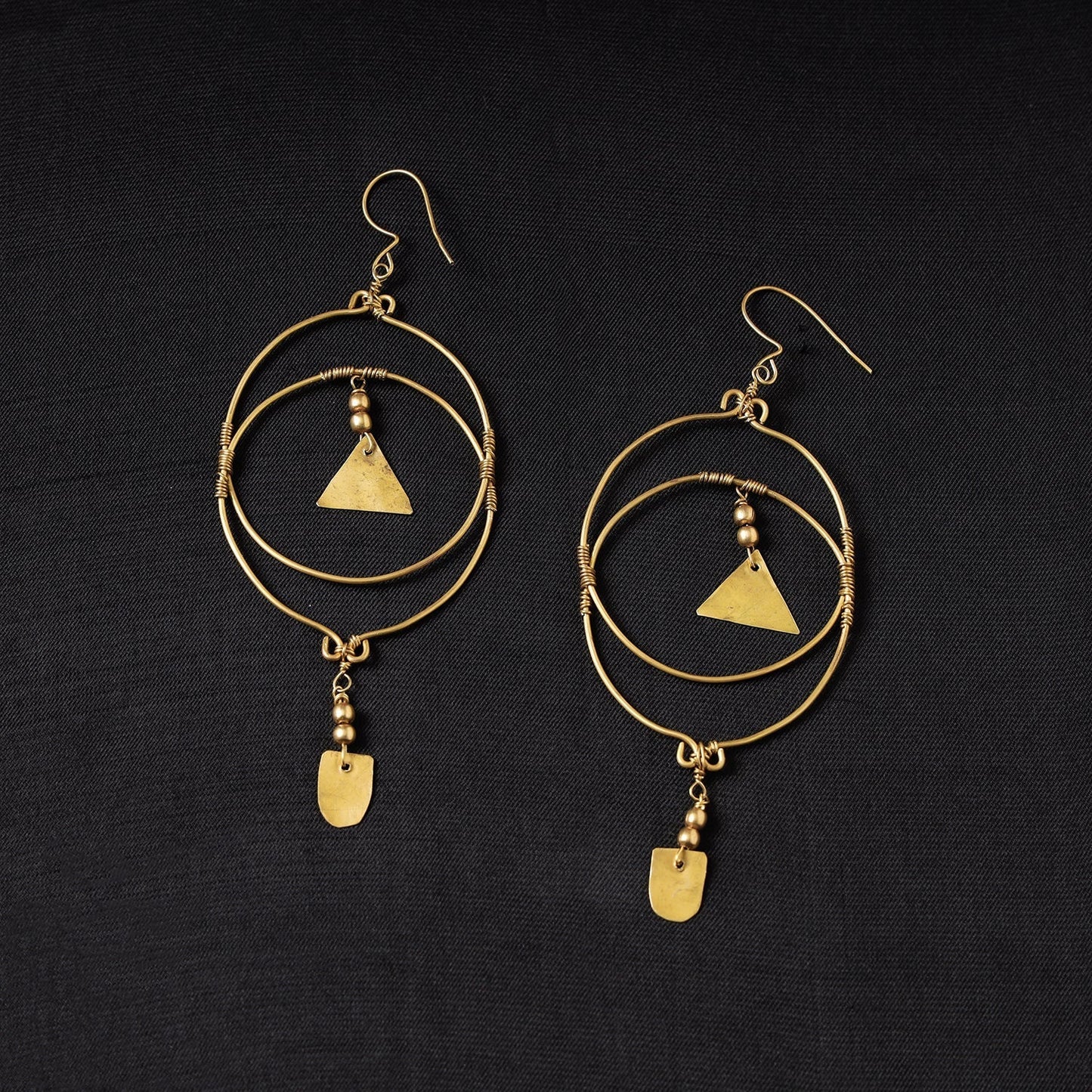 Brass metal handcrafted dokra earrings by asalkaar