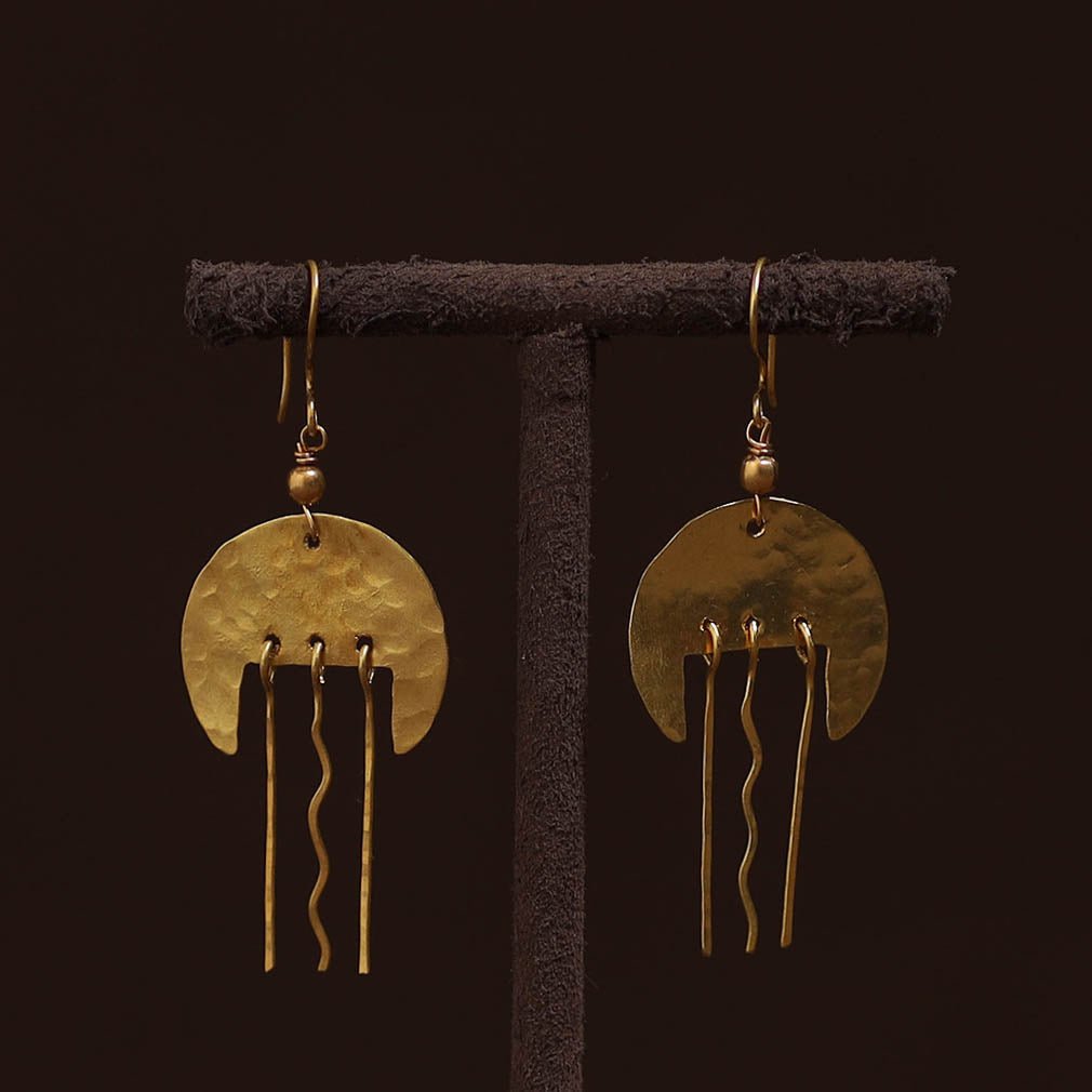 Brass metal handcrafted earrings 49