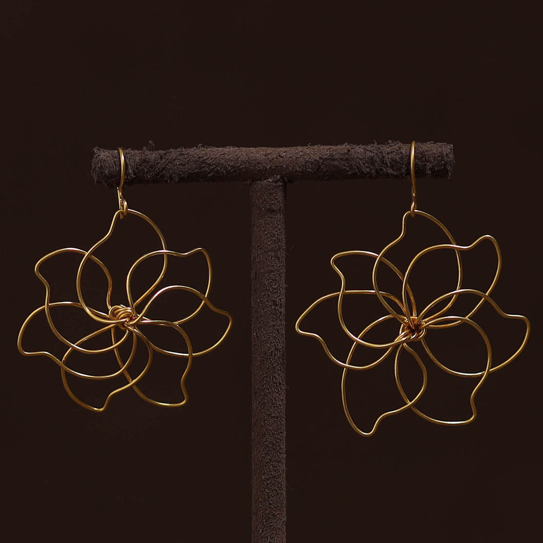 Brass metal handcrafted earrings 86