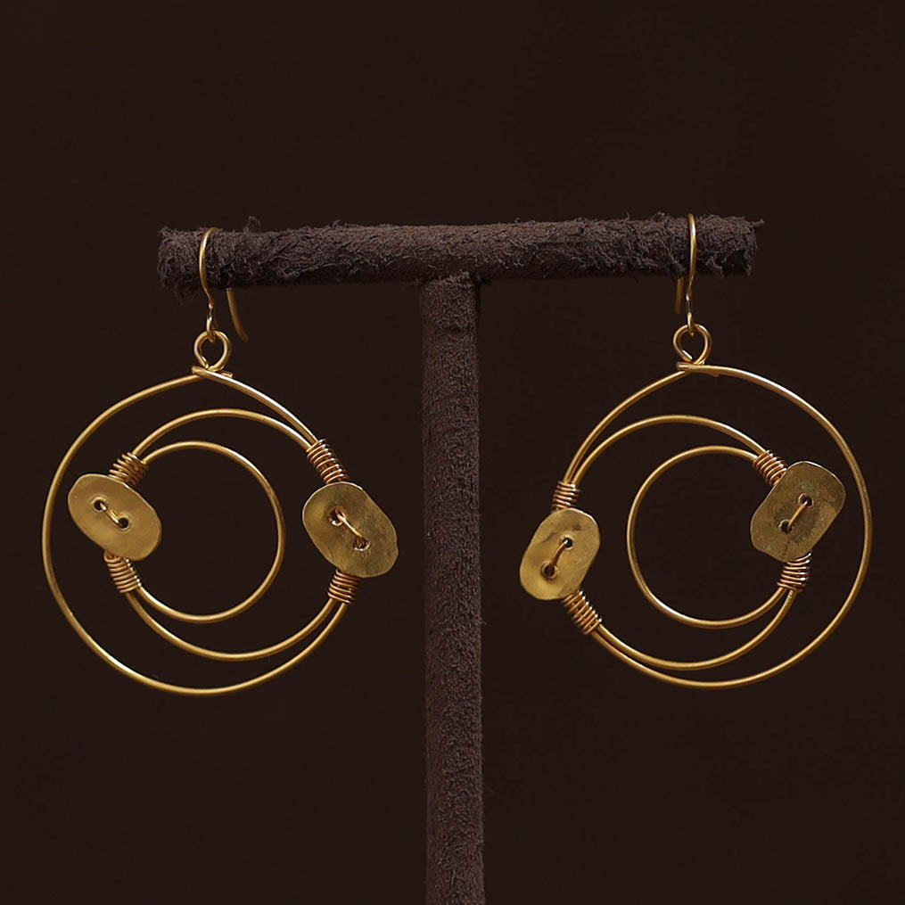 Brass metal handcrafted earrings 89