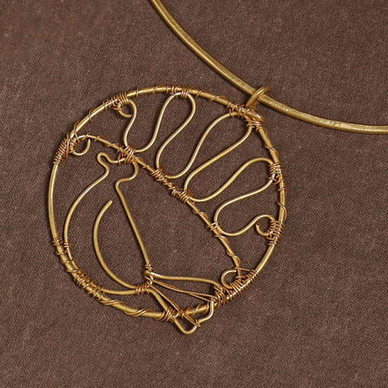 Brass metal handcrafted hasli necklace 102
