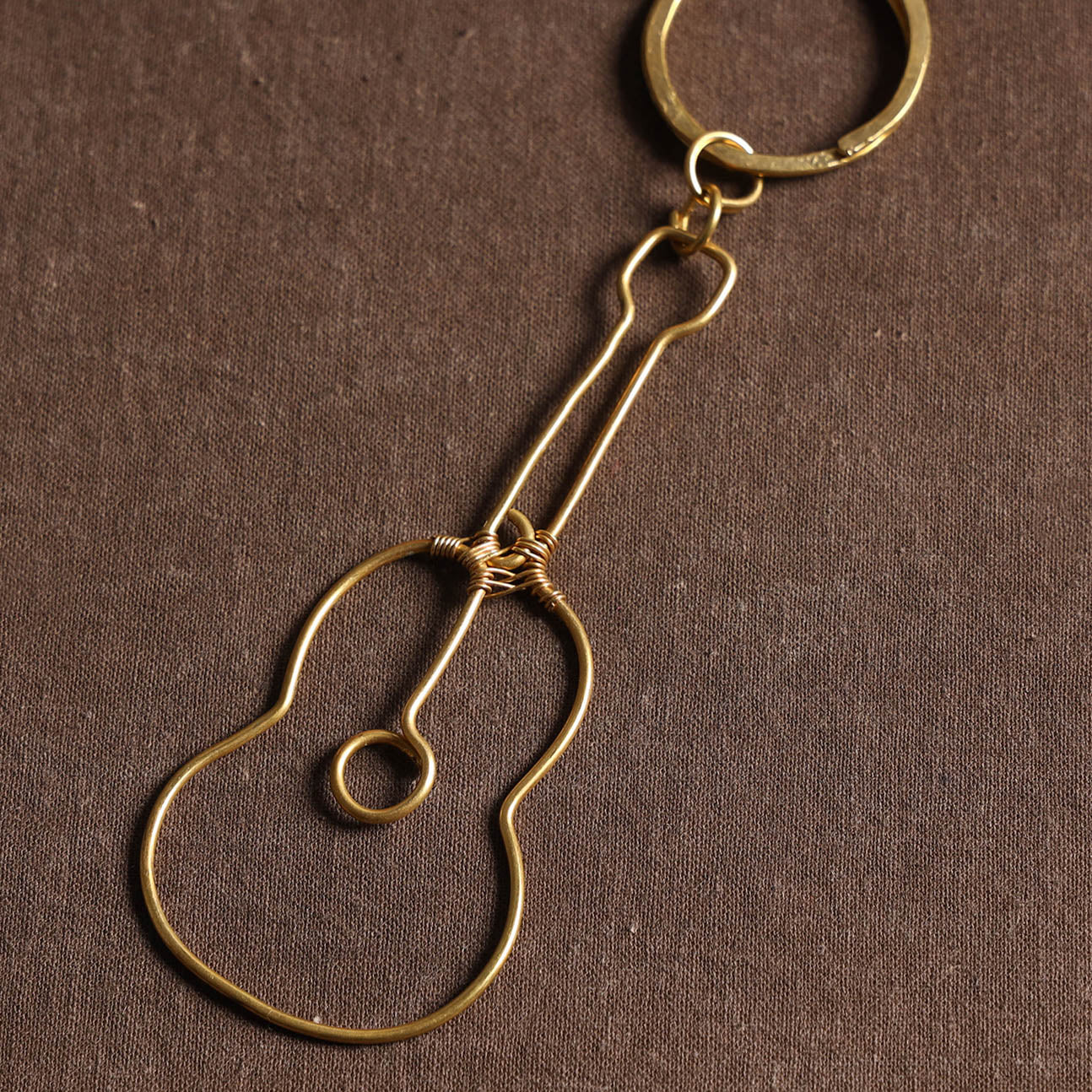 Yellow Brass Metal Handcrafted Dokra Keychain