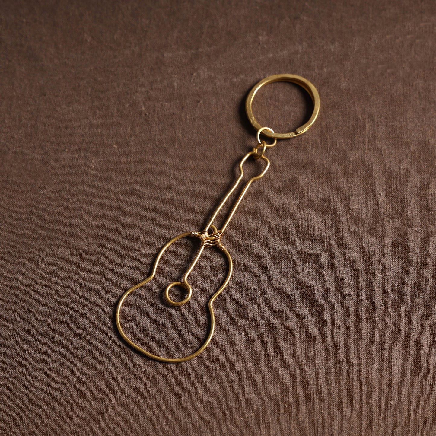 Yellow Brass Metal Handcrafted Dokra Keychain