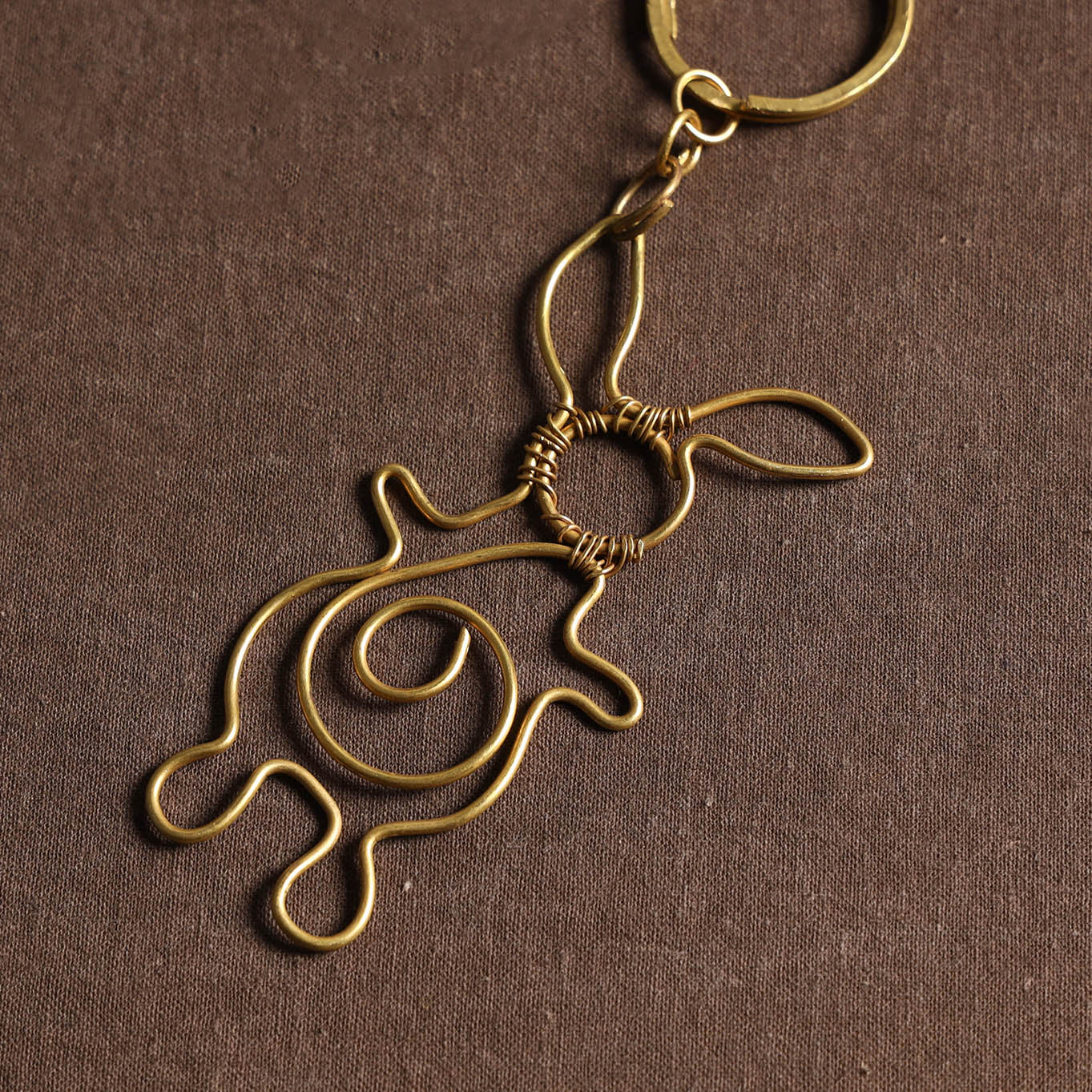 Yellow Brass Metal Handcrafted Dokra Keychain