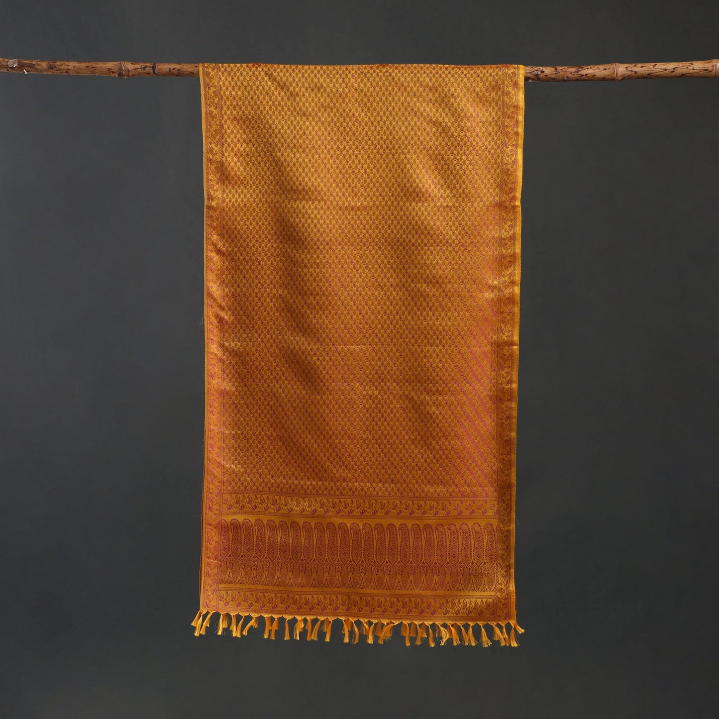 Brocade handloom semi silk banarasi stole 36 - handcrafted