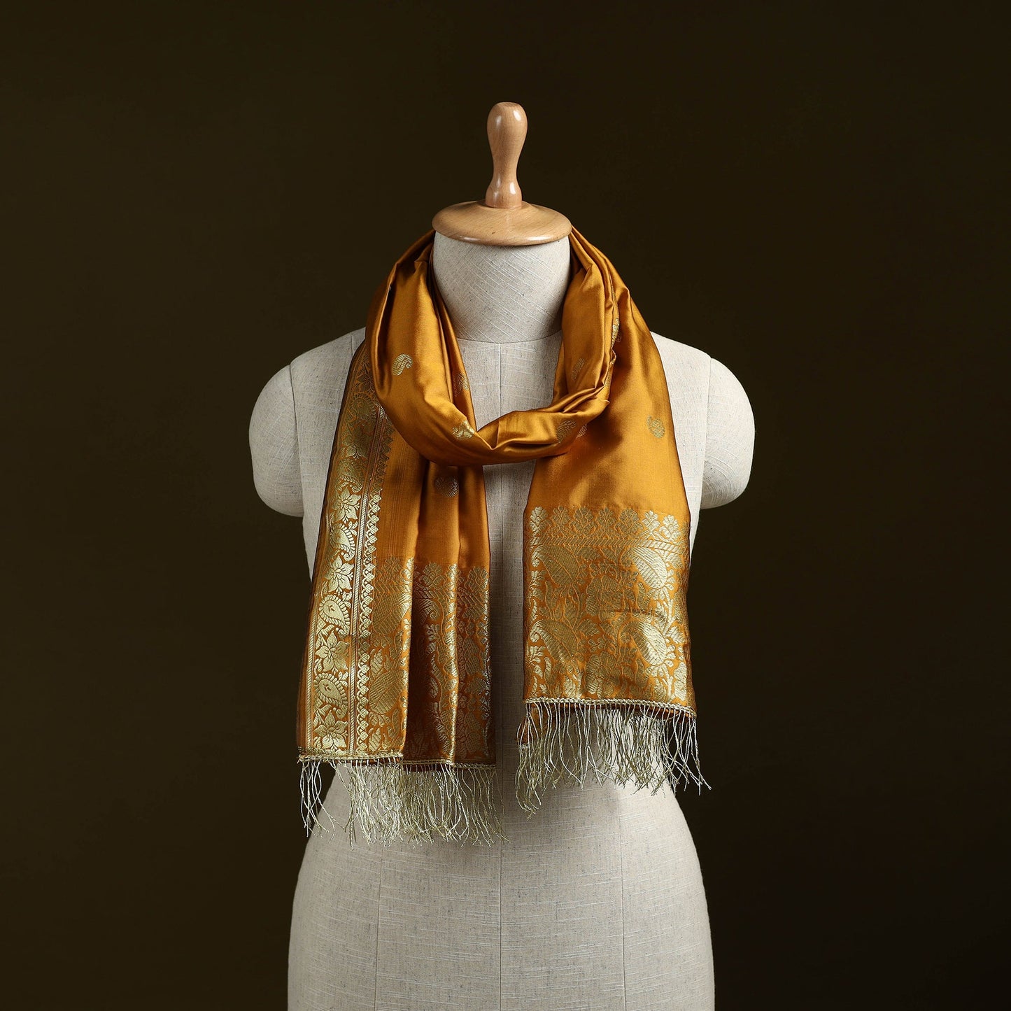 Brocade handloom semi silk nakshi buti banarasi stole