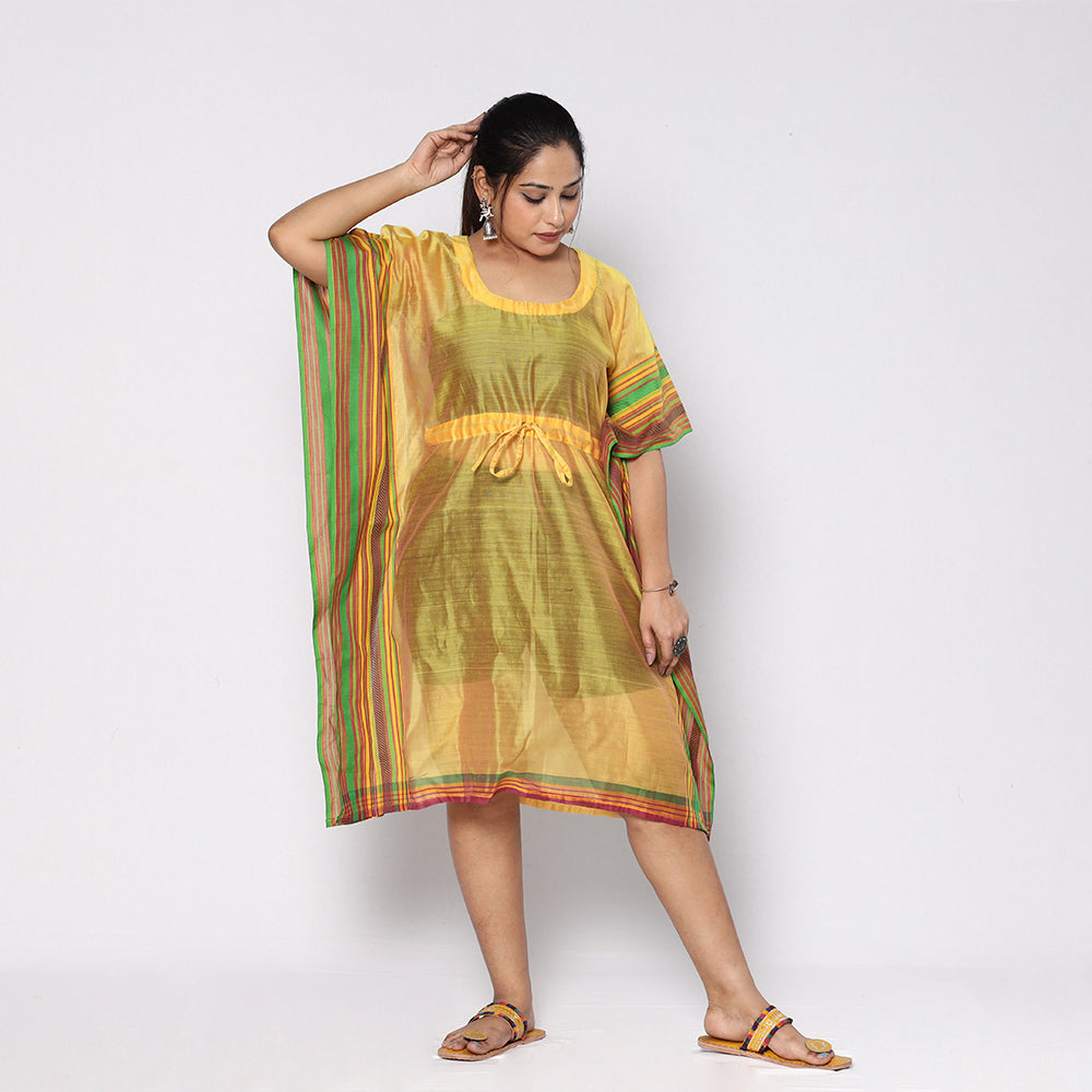 Chanderi Silk Kaftan with Tie-Up Waist