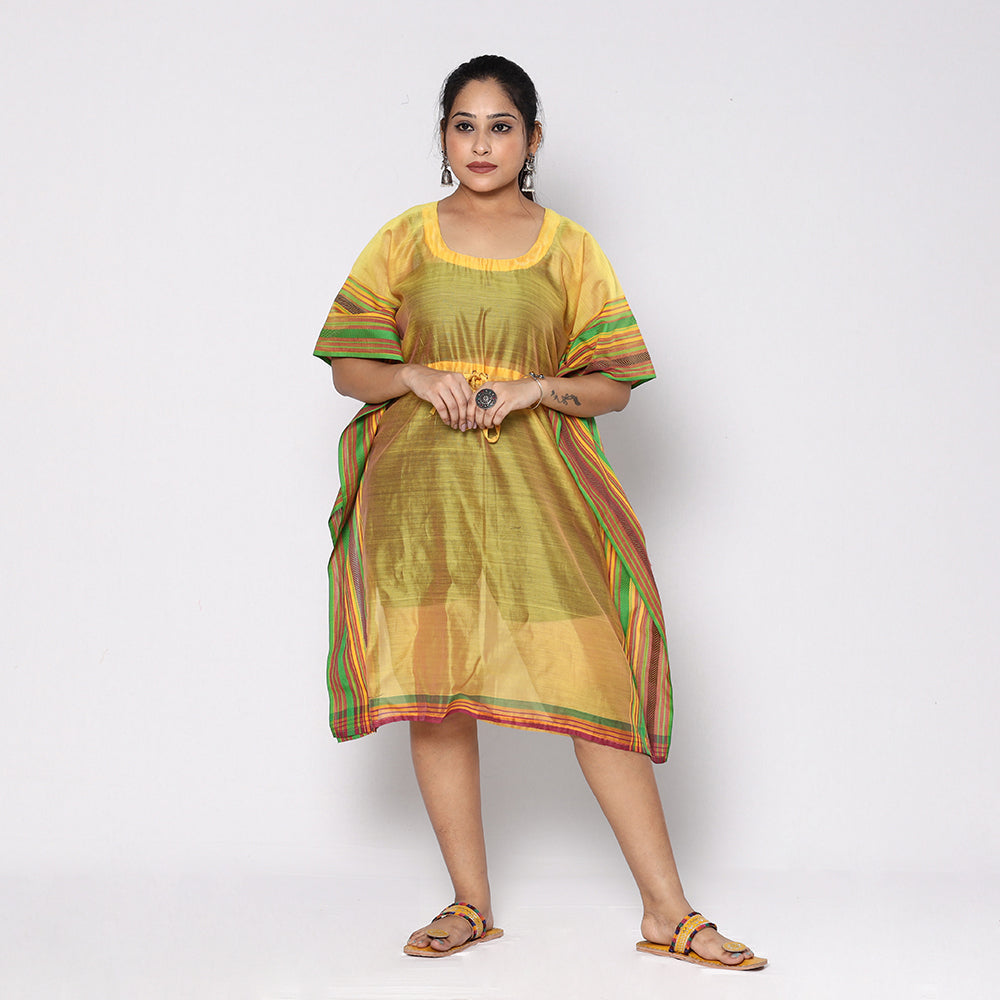 Chanderi Silk Kaftan with Tie-Up Waist