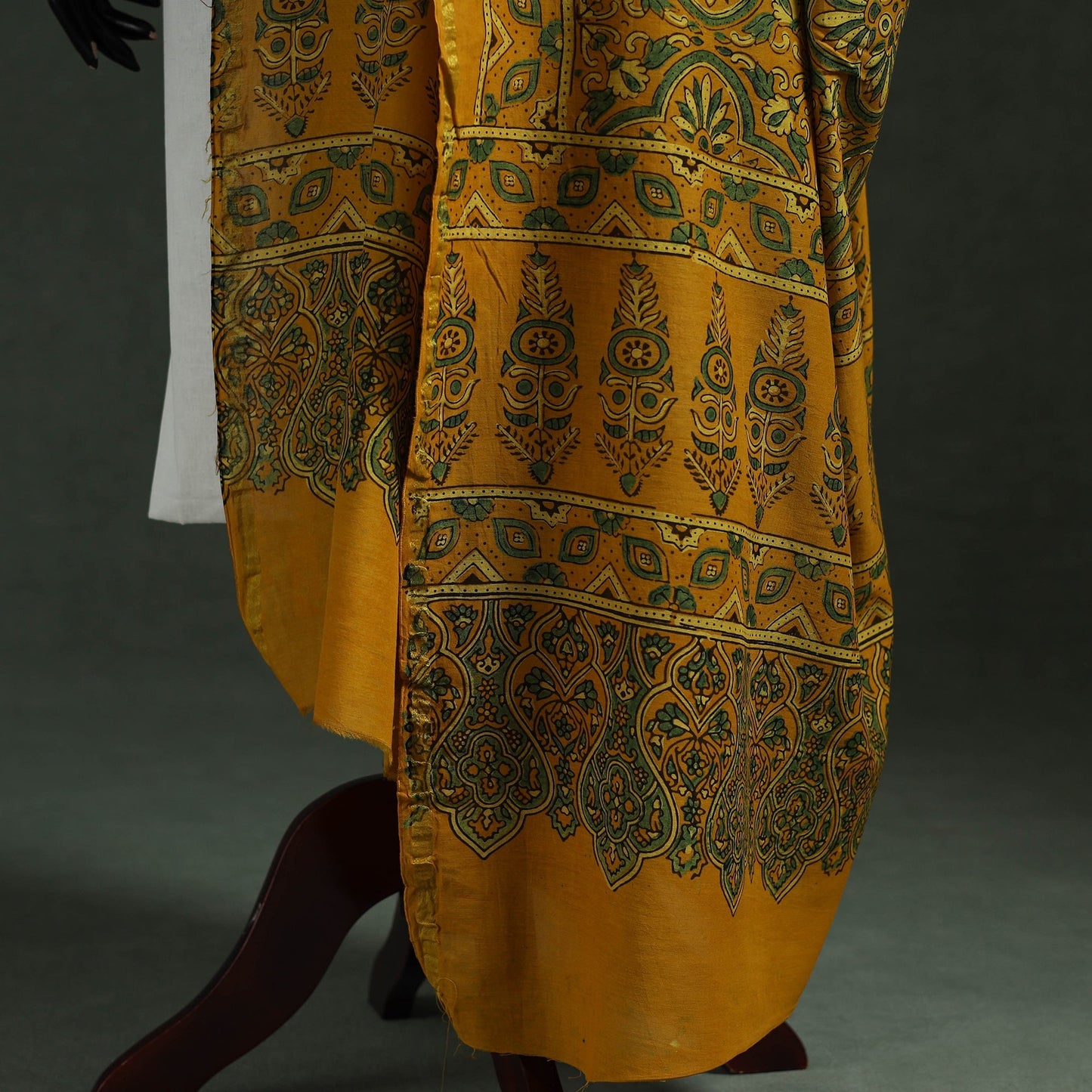 Chanderi silk kutch hand block print natural dyed handloom