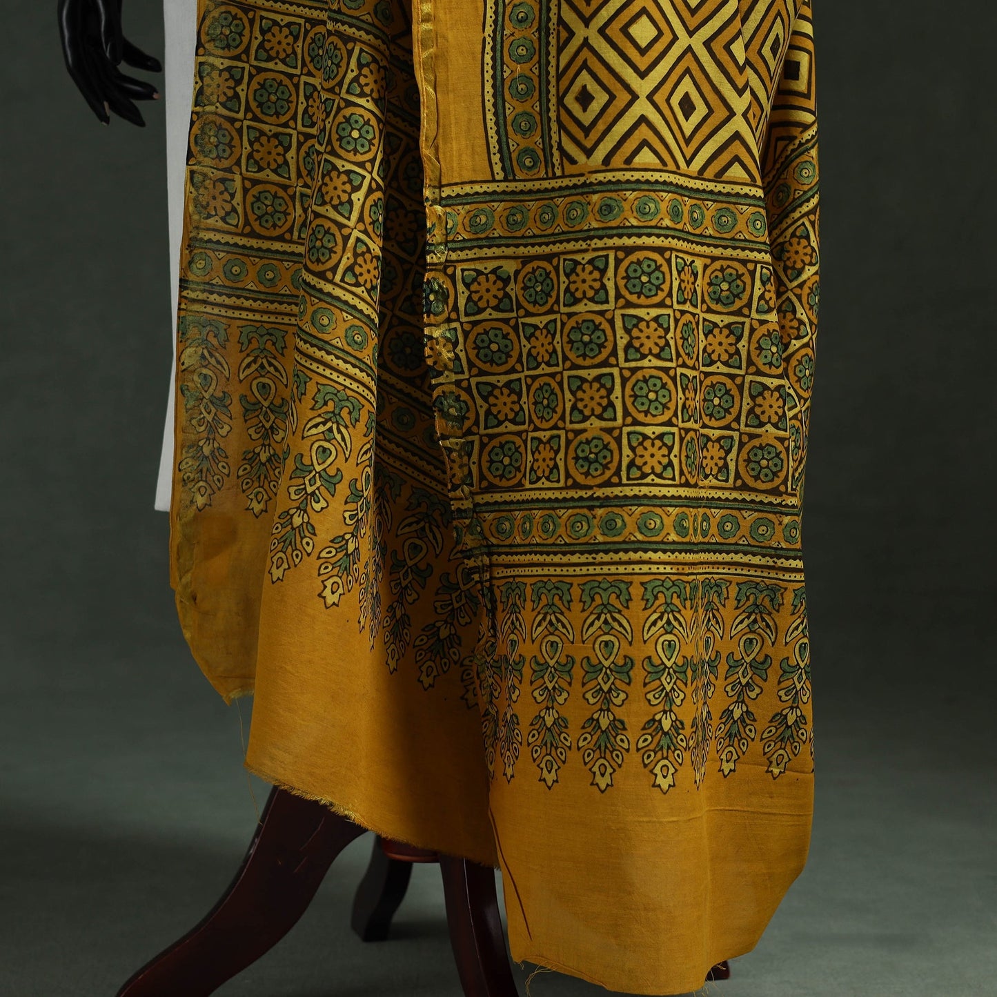 Chanderi silk kutch hand block print natural dyed handloom