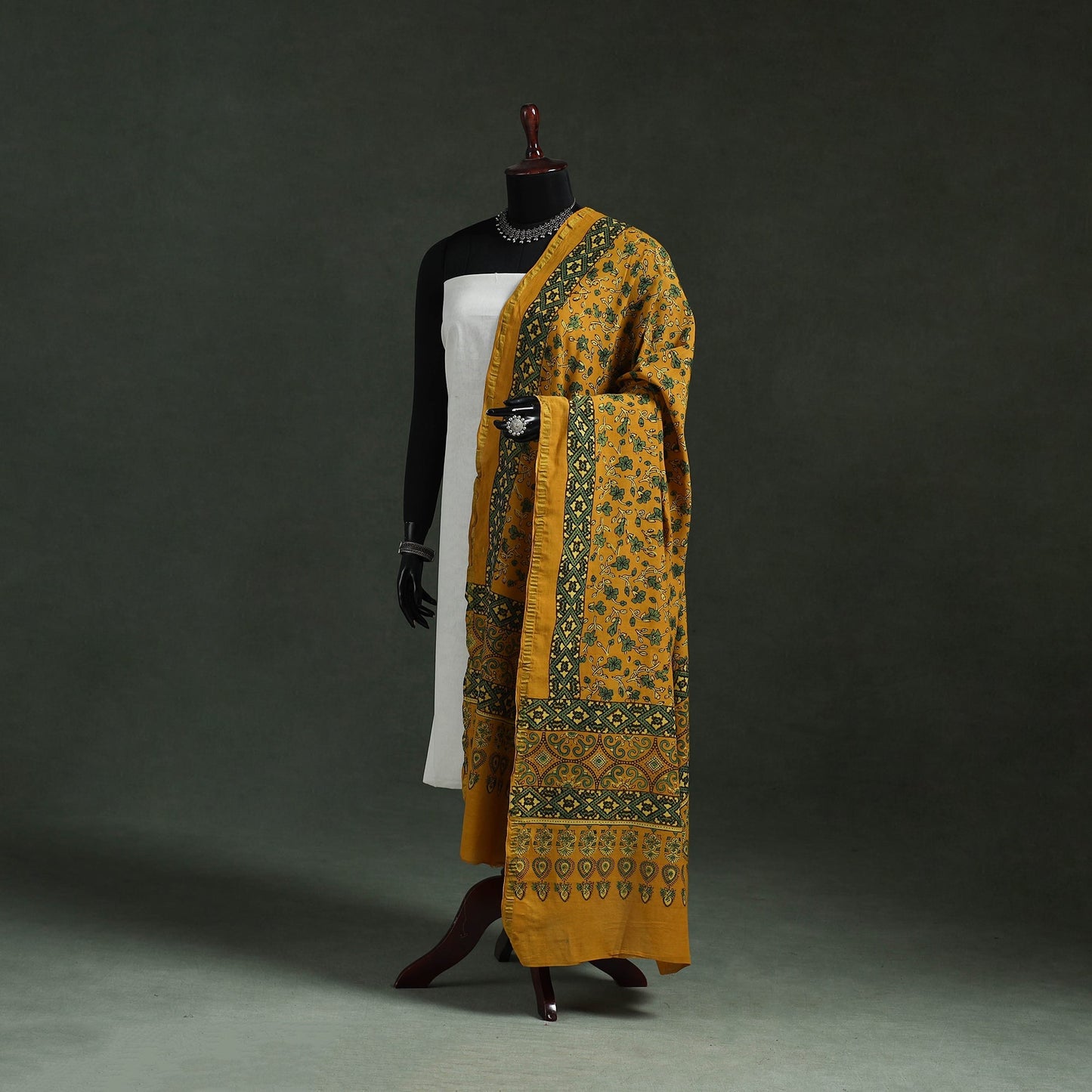 Chanderi silk kutch hand block print natural dyed handloom