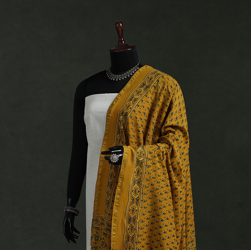 Chanderi silk kutch hand block print natural dyed handloom