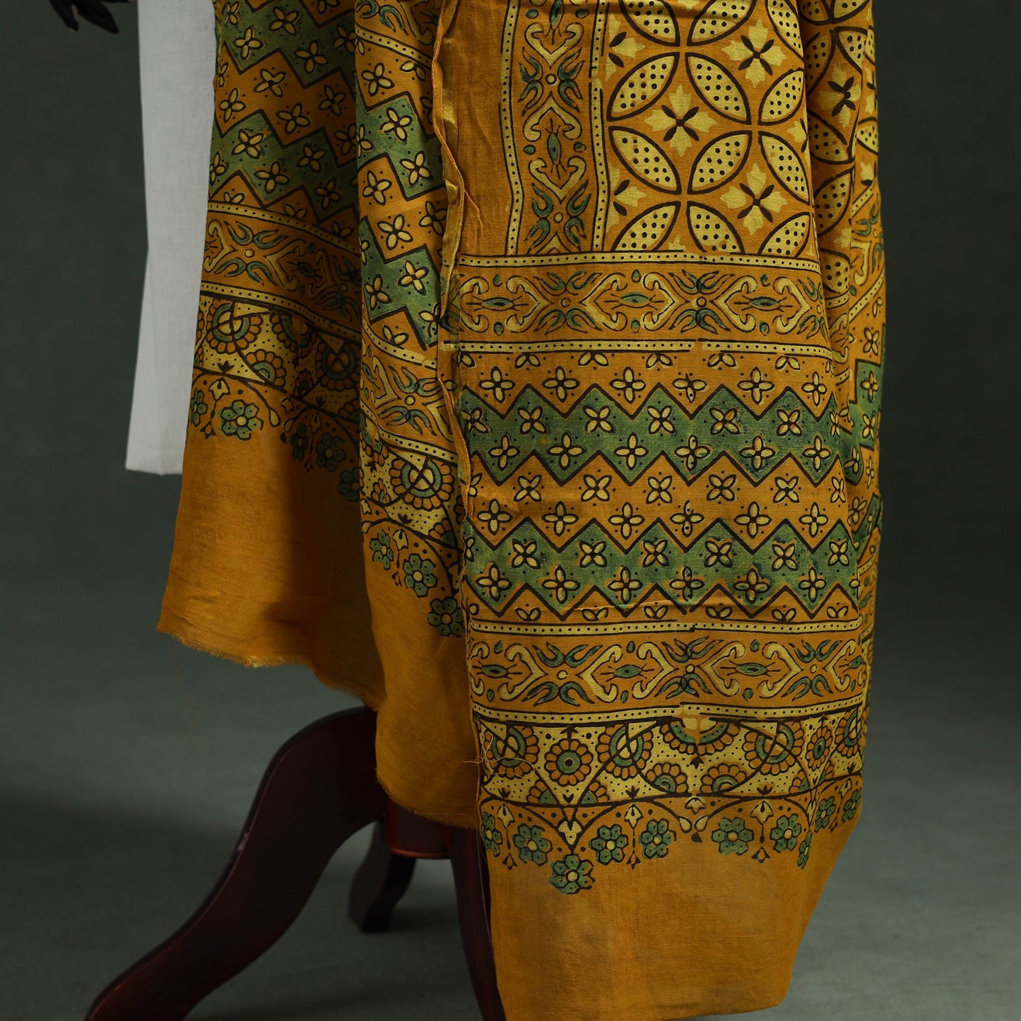 Yellow - chanderi silk kutch hand block print natural dyed