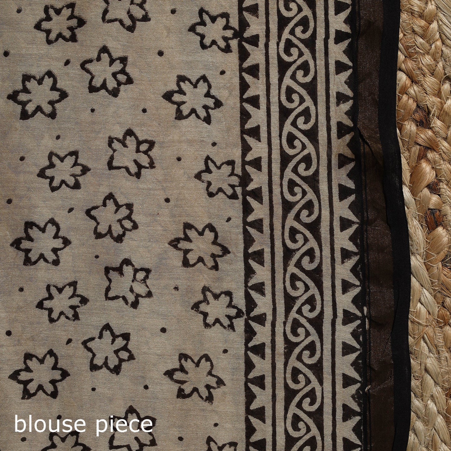 Chanderi silk natural dyed hand block dabu bagru print